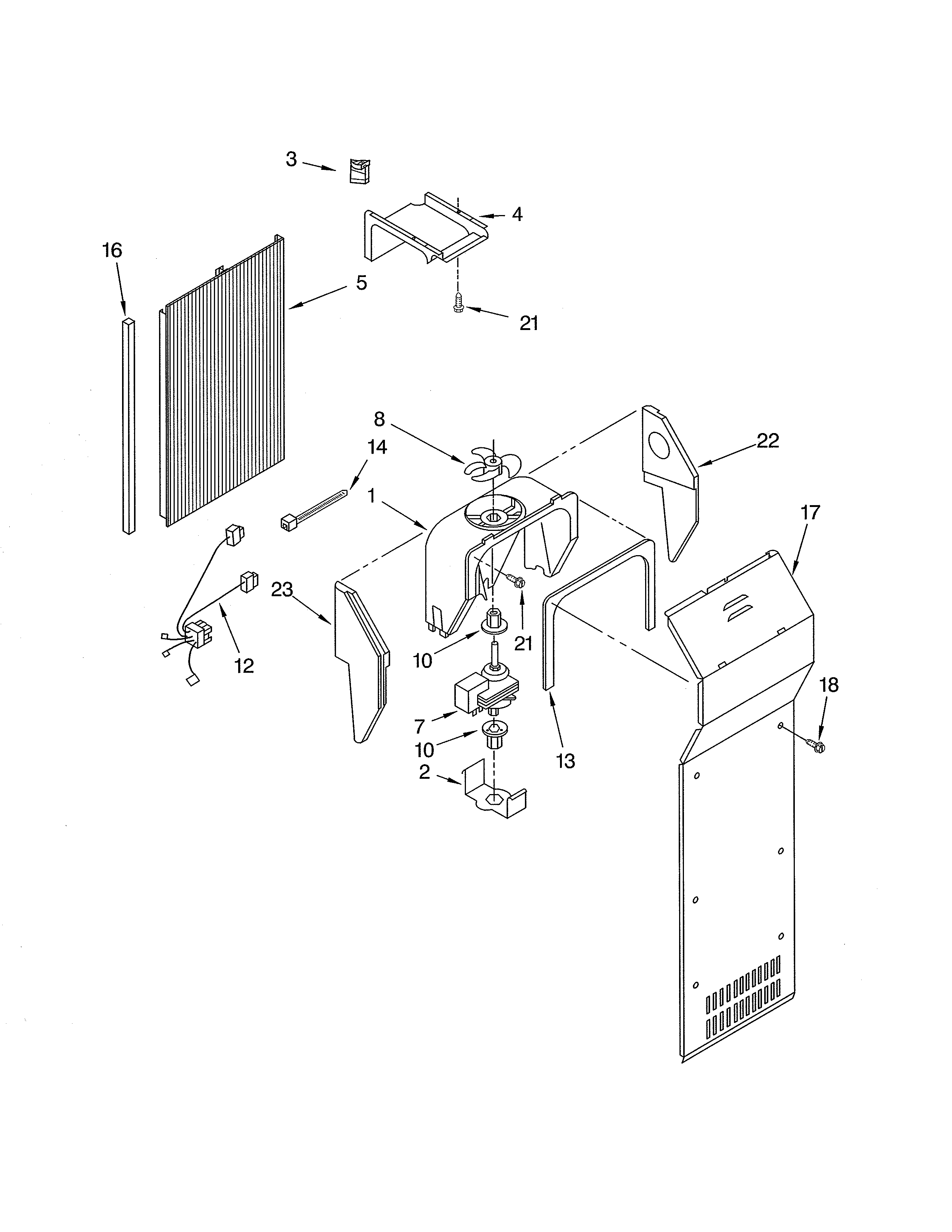 Whirlpool ED5SHEXML10 air flow diagram