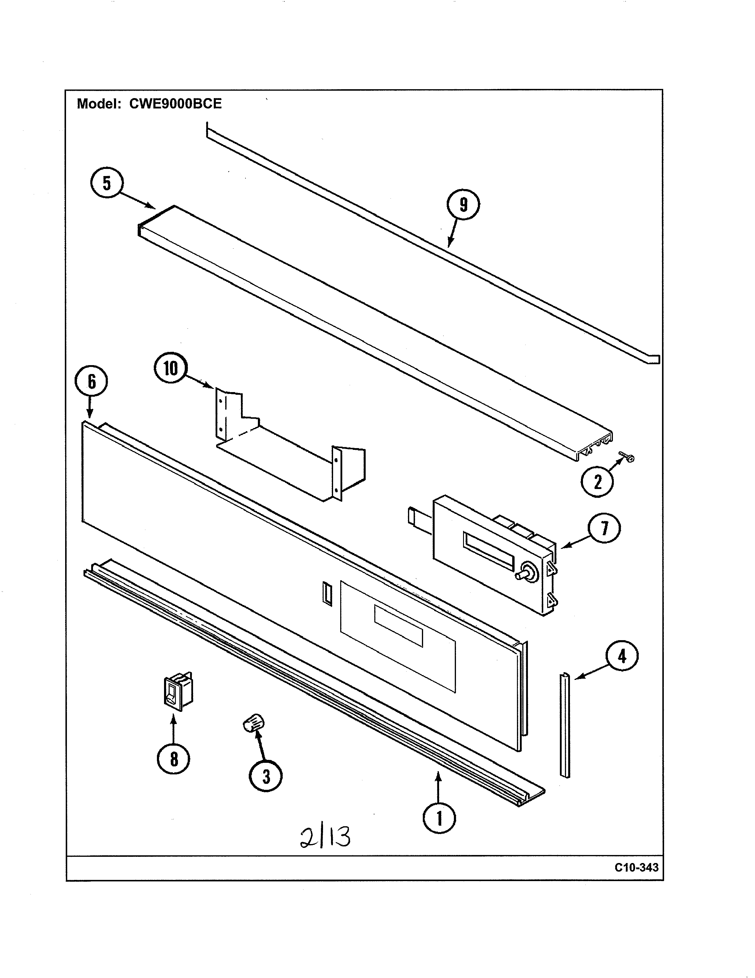 Maytag CWE9000BCE control panel diagram