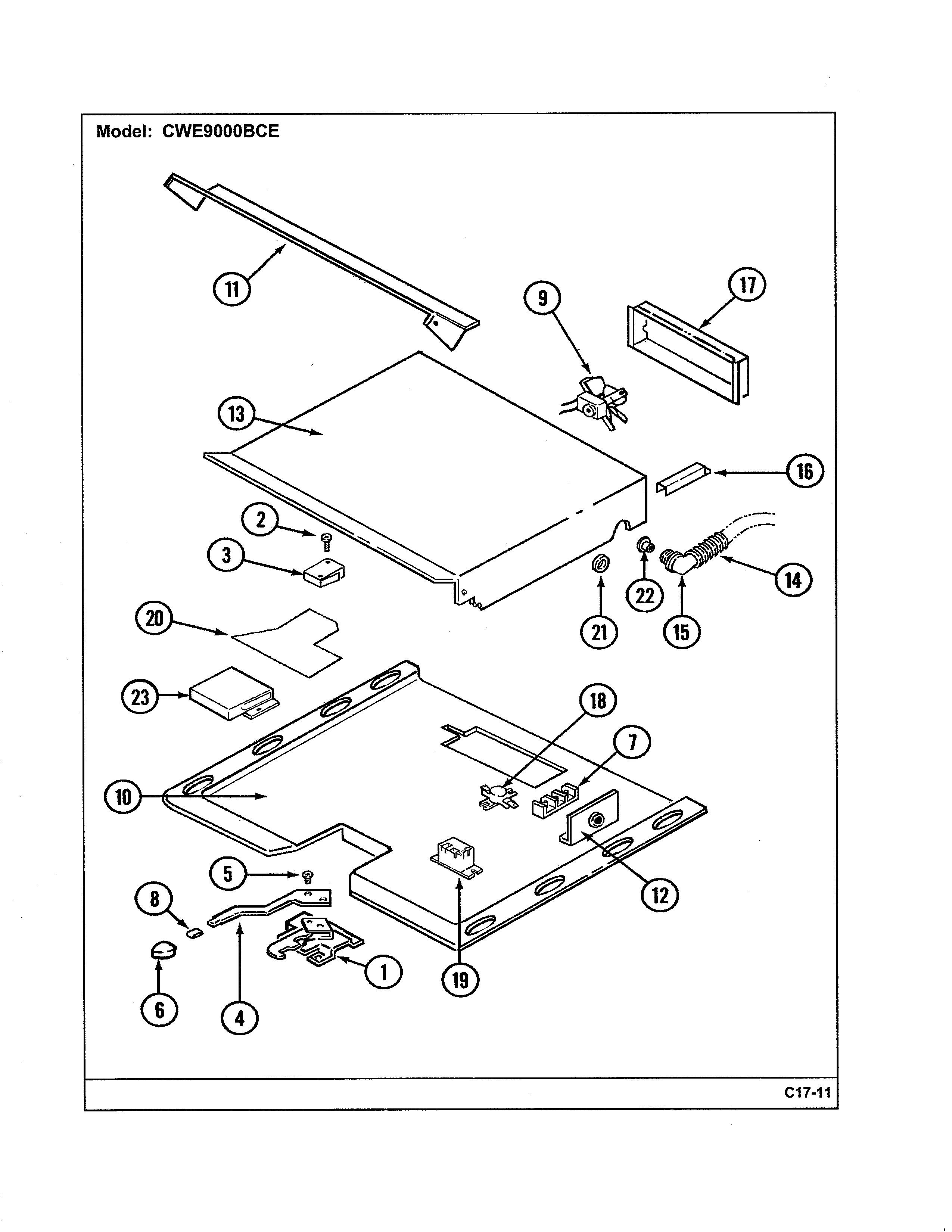 Maytag CWE9000BCE internal controls diagram