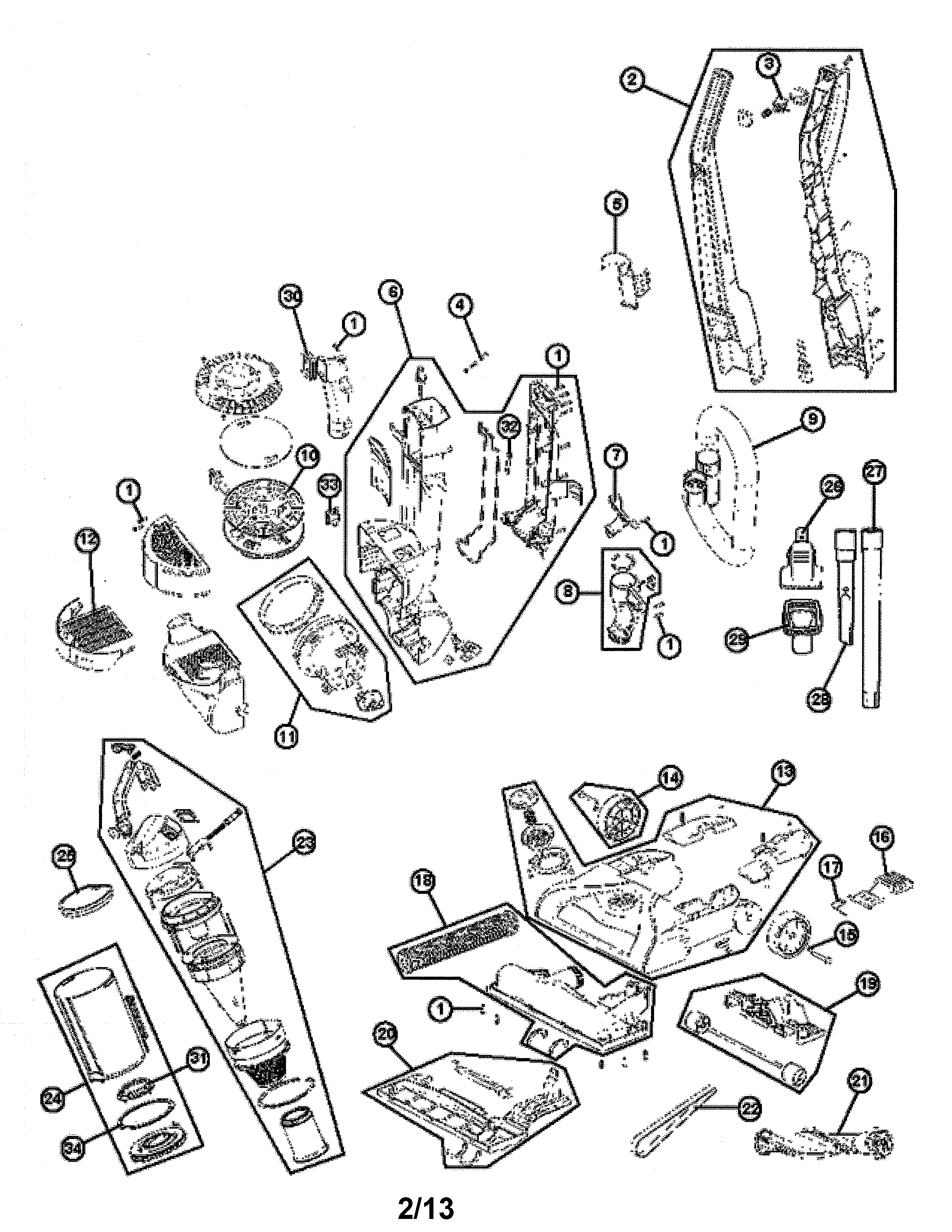 Hoover UH70120 vacuum cleaner diagram