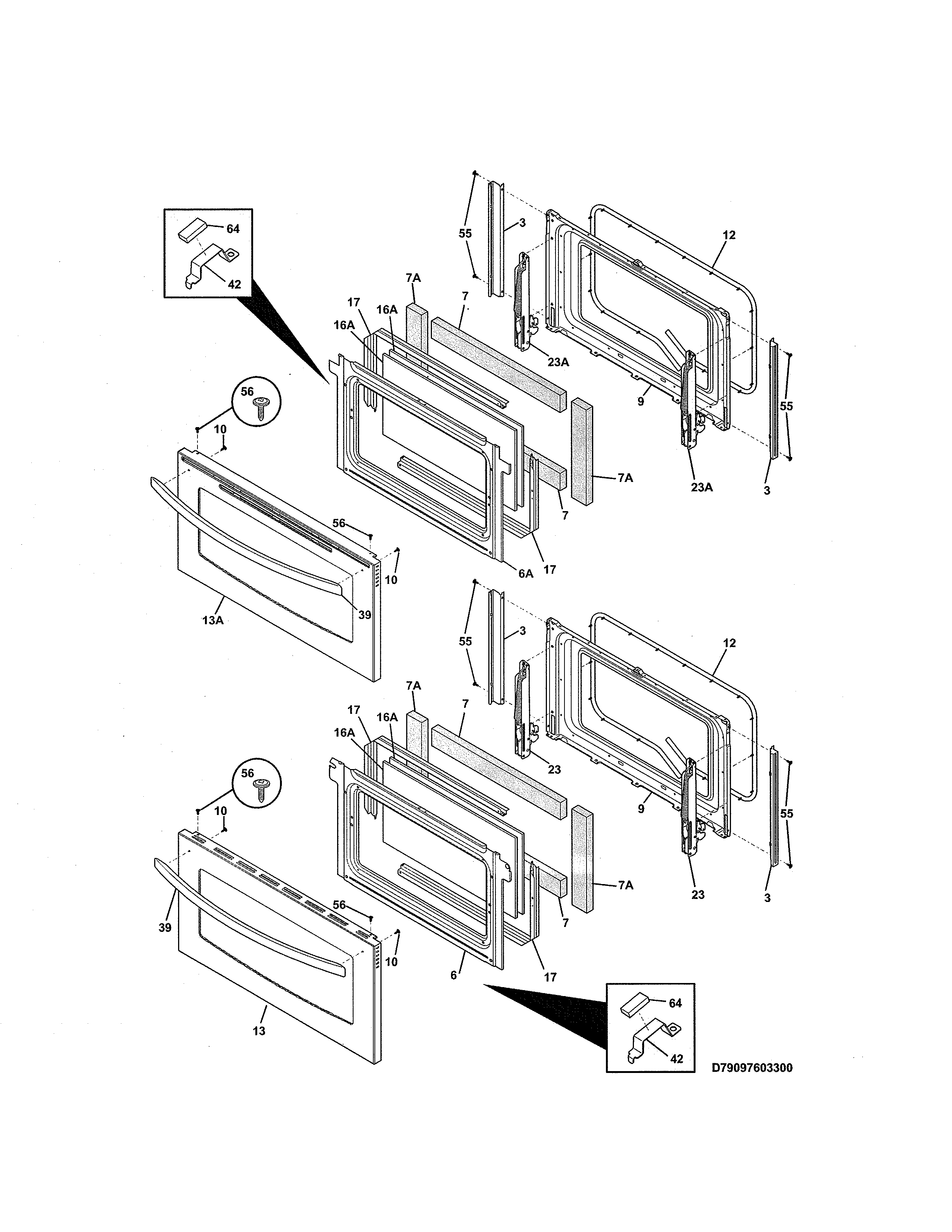 Kenmore 79097633300 doors diagram