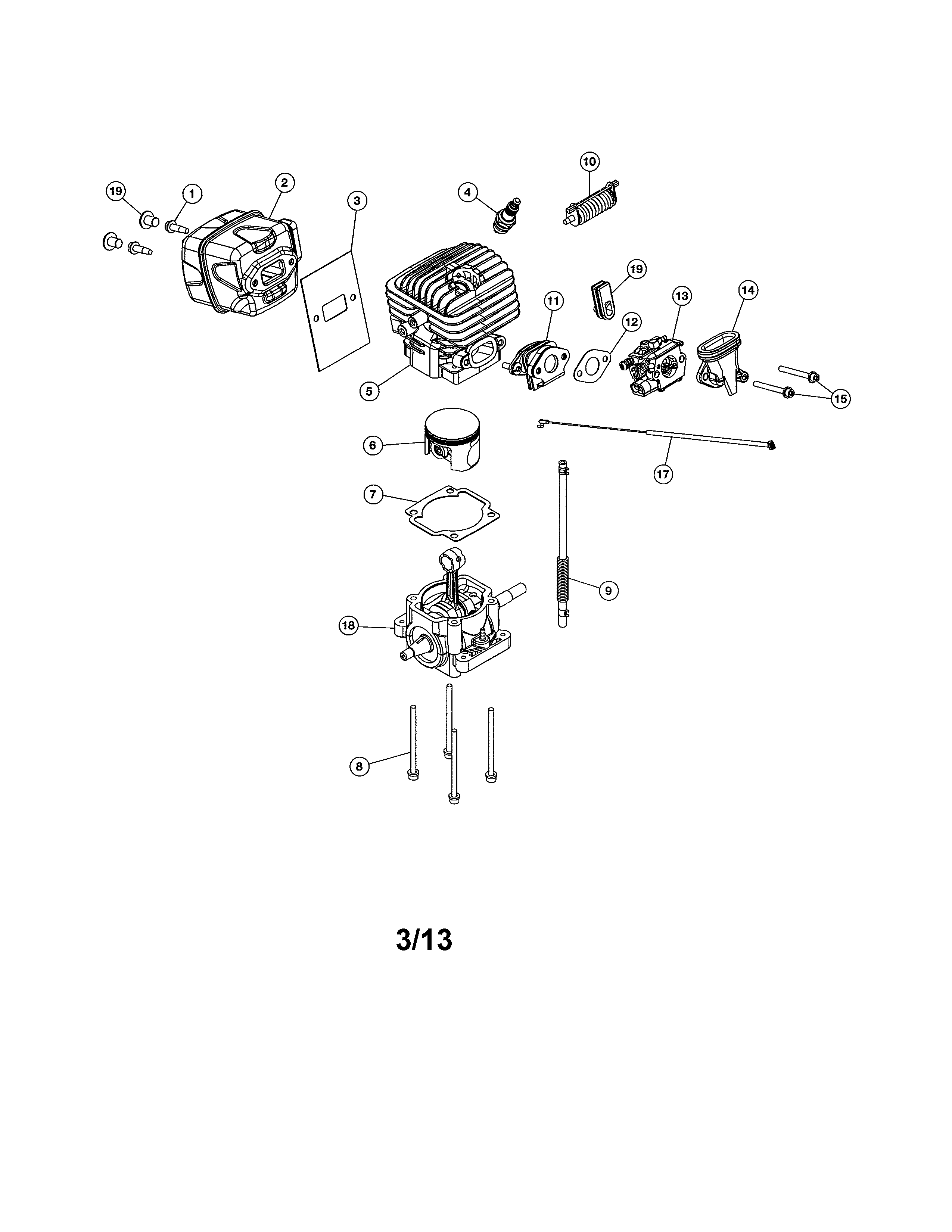 Craftsman 316351920 carburetor/cylinder diagram