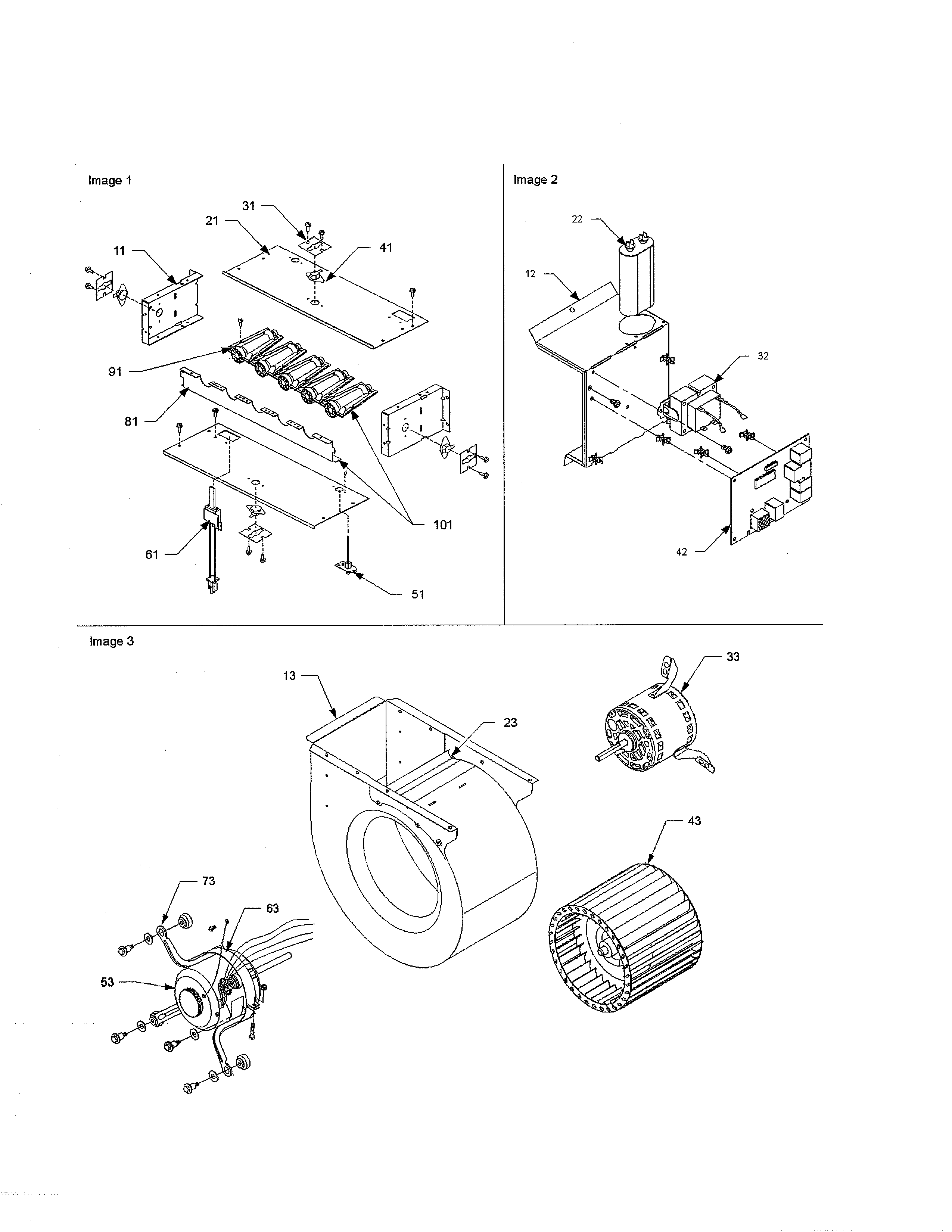 Goodman GMPN100-4 burner box/control panel/blower diagram