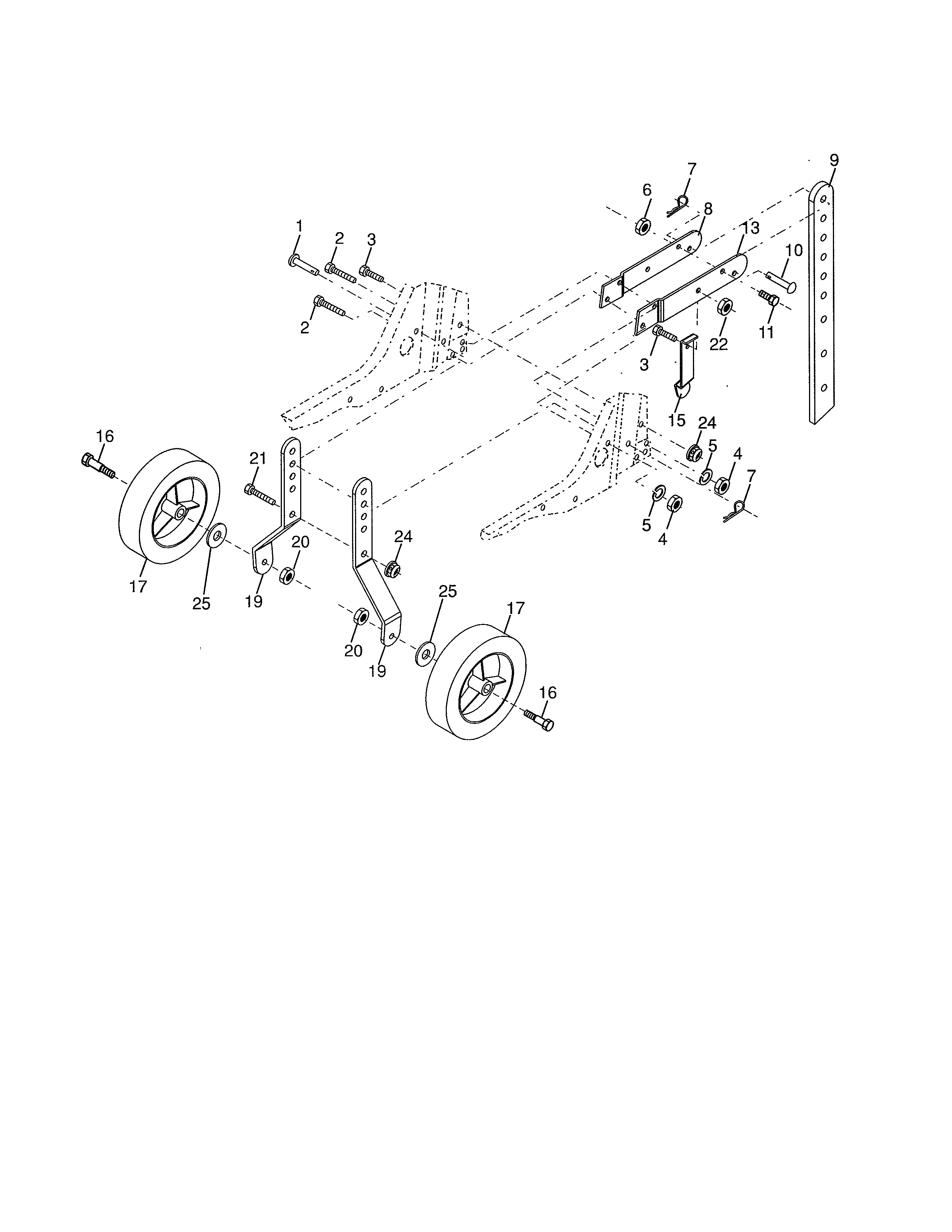 Husqvarna 917250092 wheel & depth stake diagram