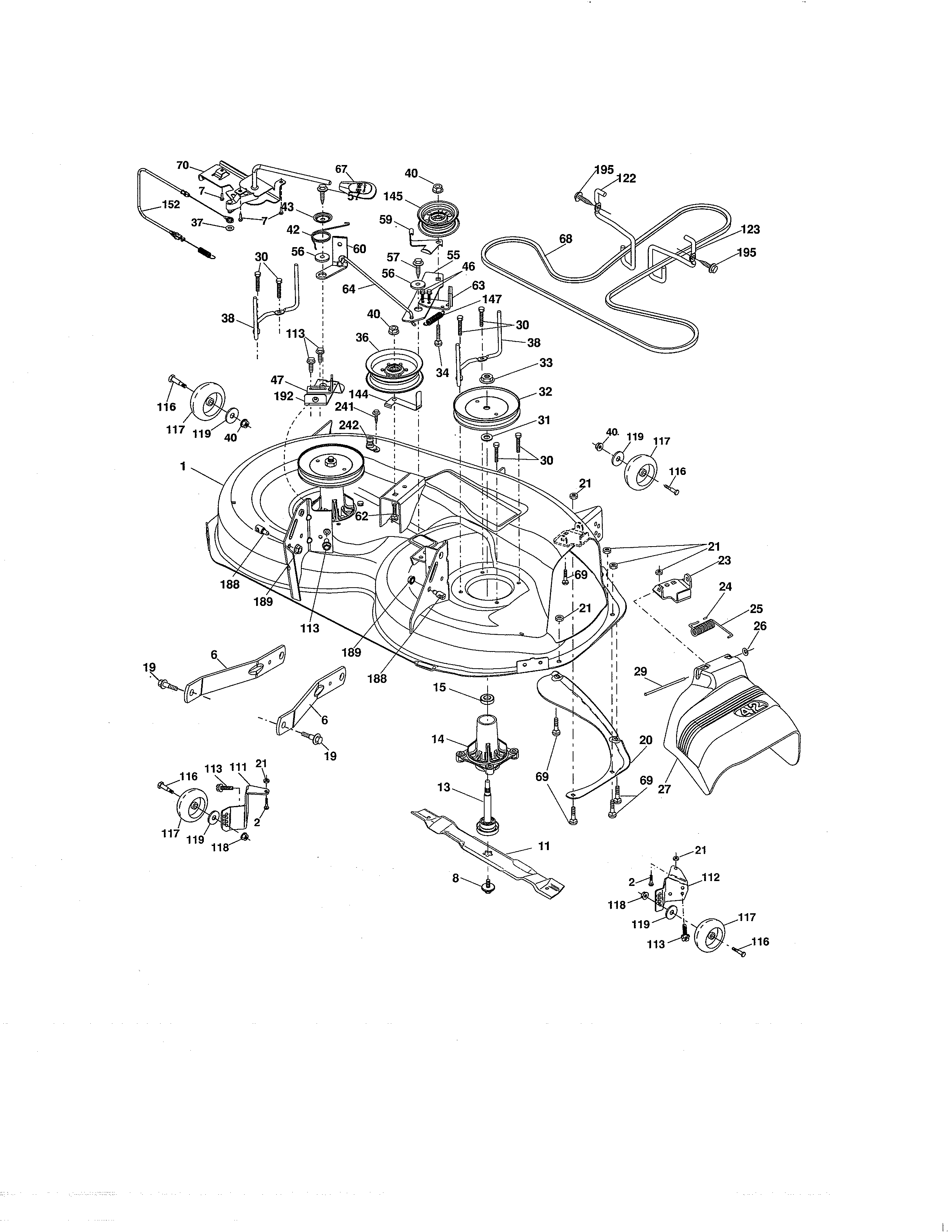Craftsman 917250231 mower deck diagram