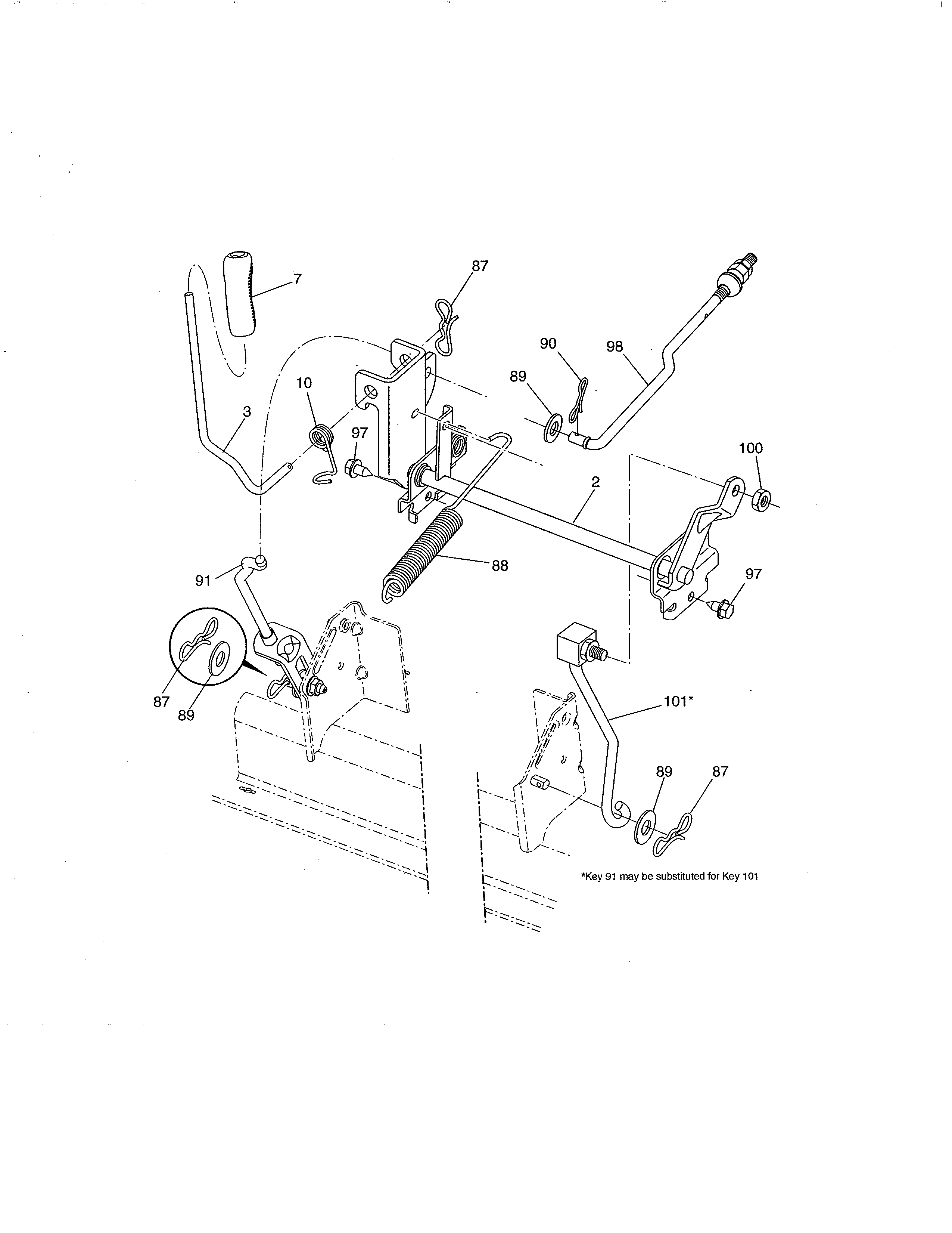 Craftsman 917253692 mower lift diagram