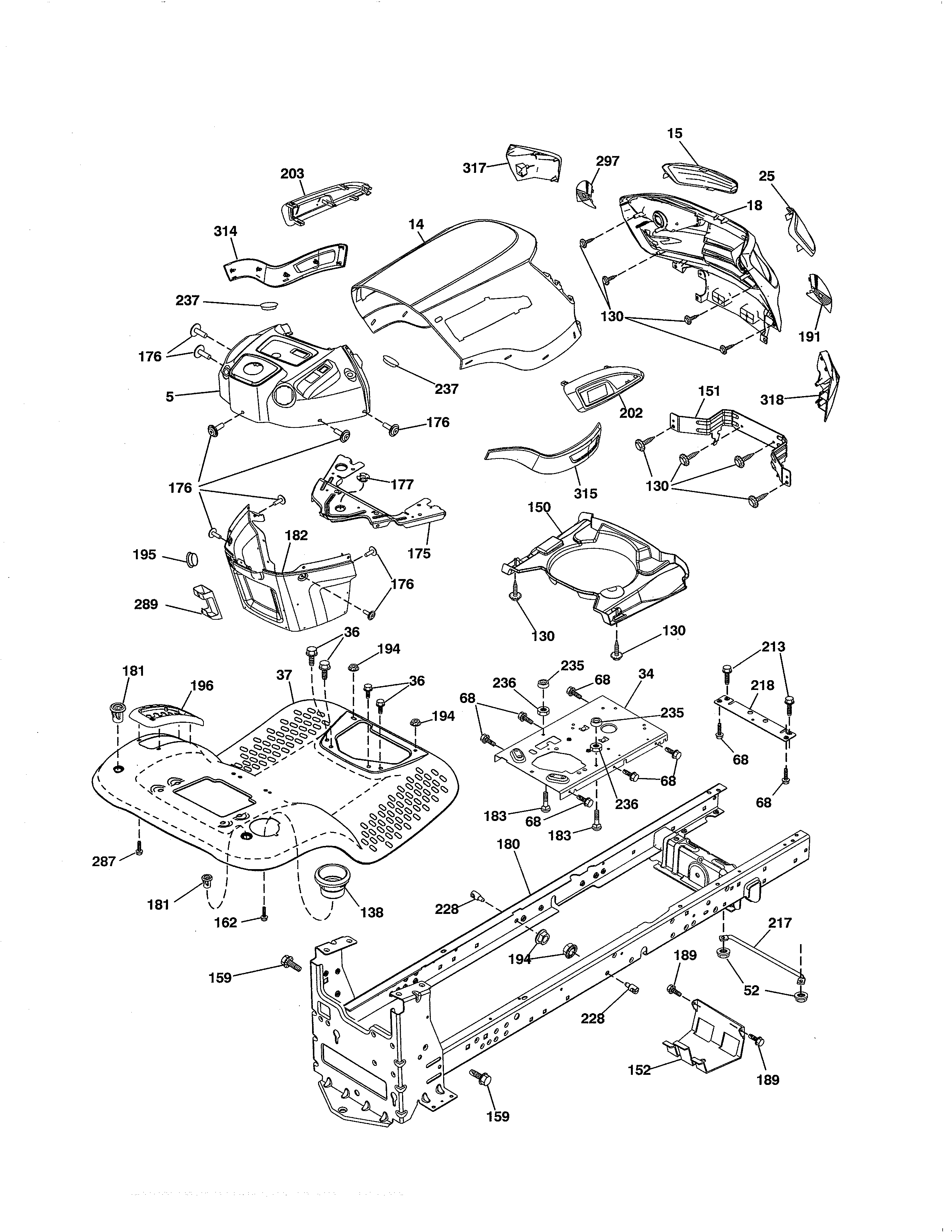 Craftsman 917288150 chassis & enclosures diagram
