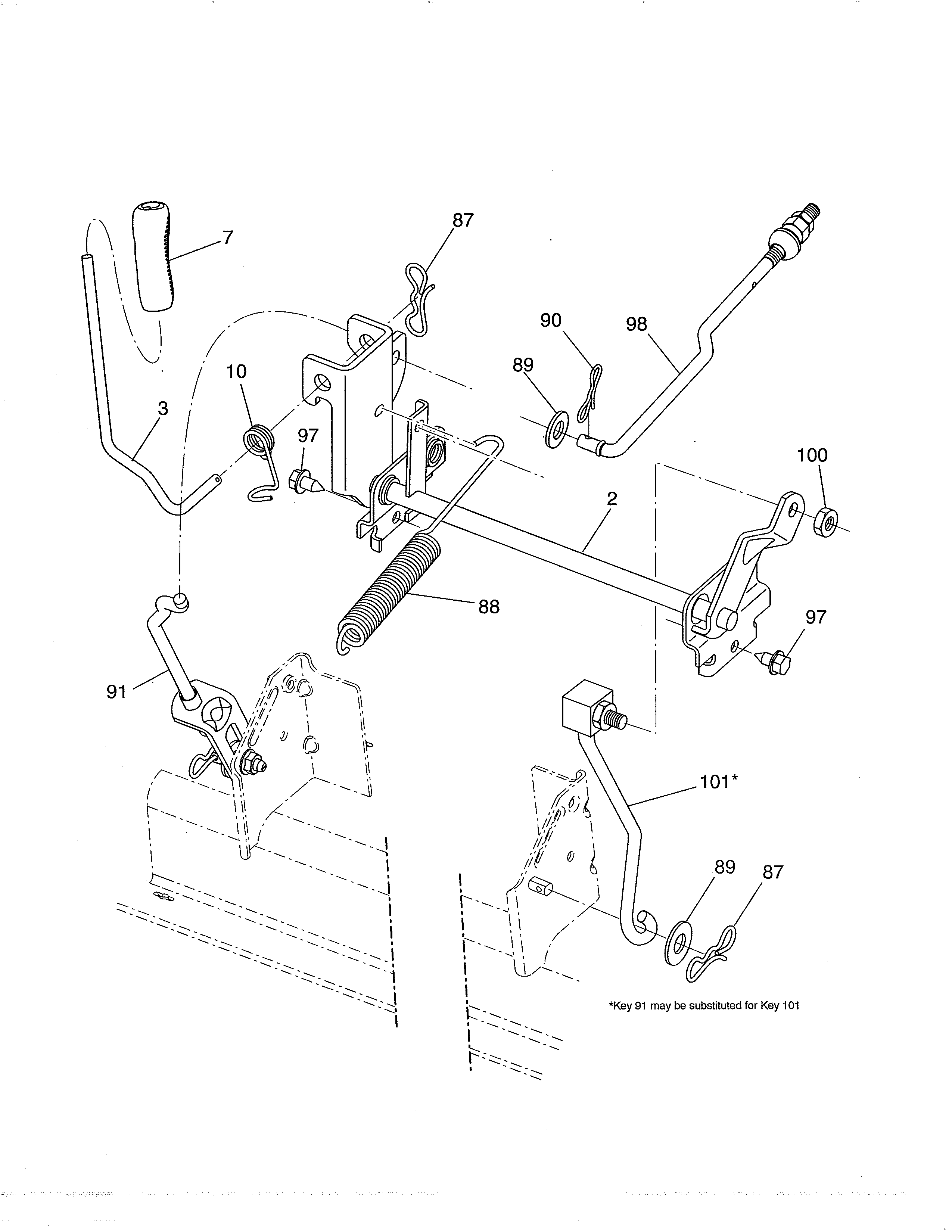 Craftsman 917288150 mower lift diagram