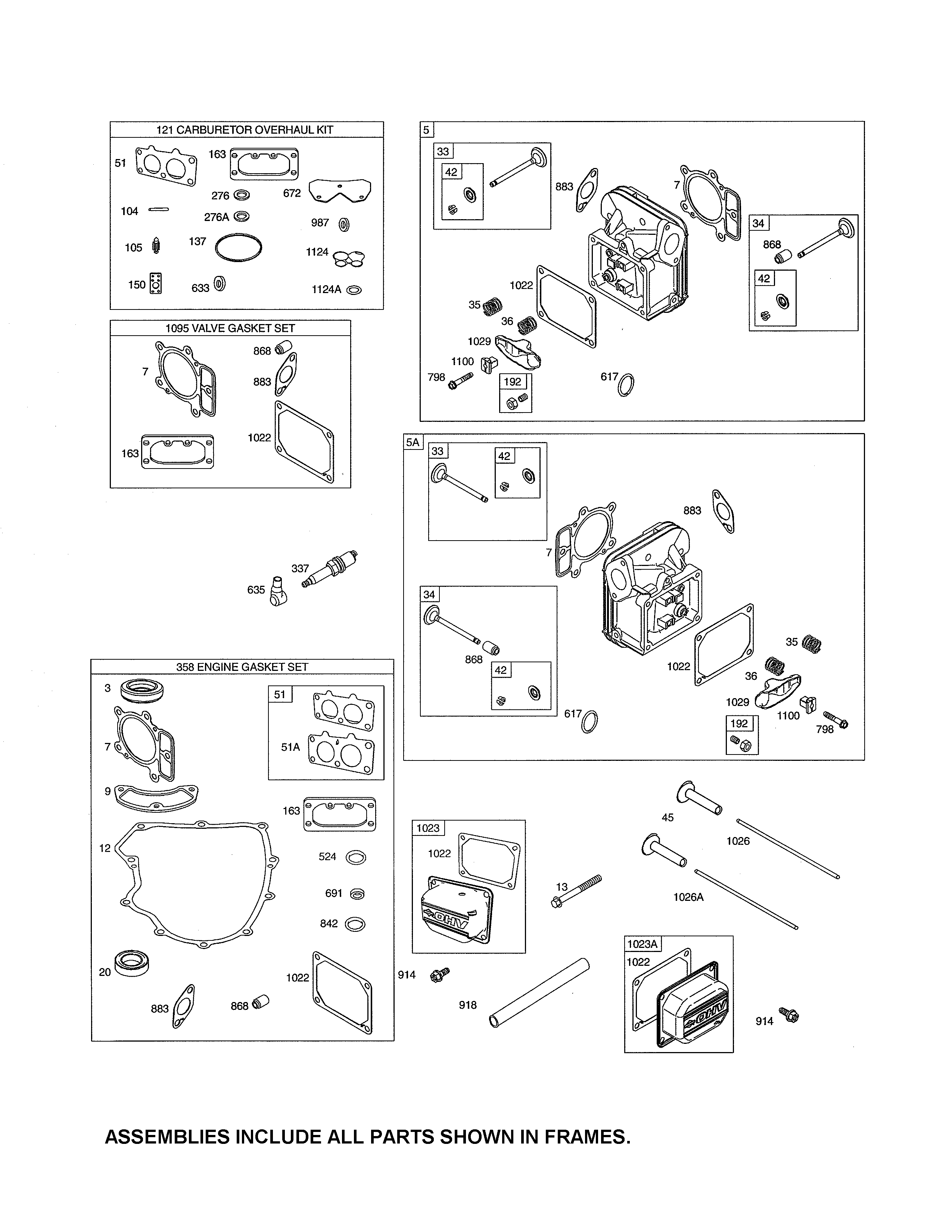 Craftsman 917288150 head cylinder/gasket sets diagram