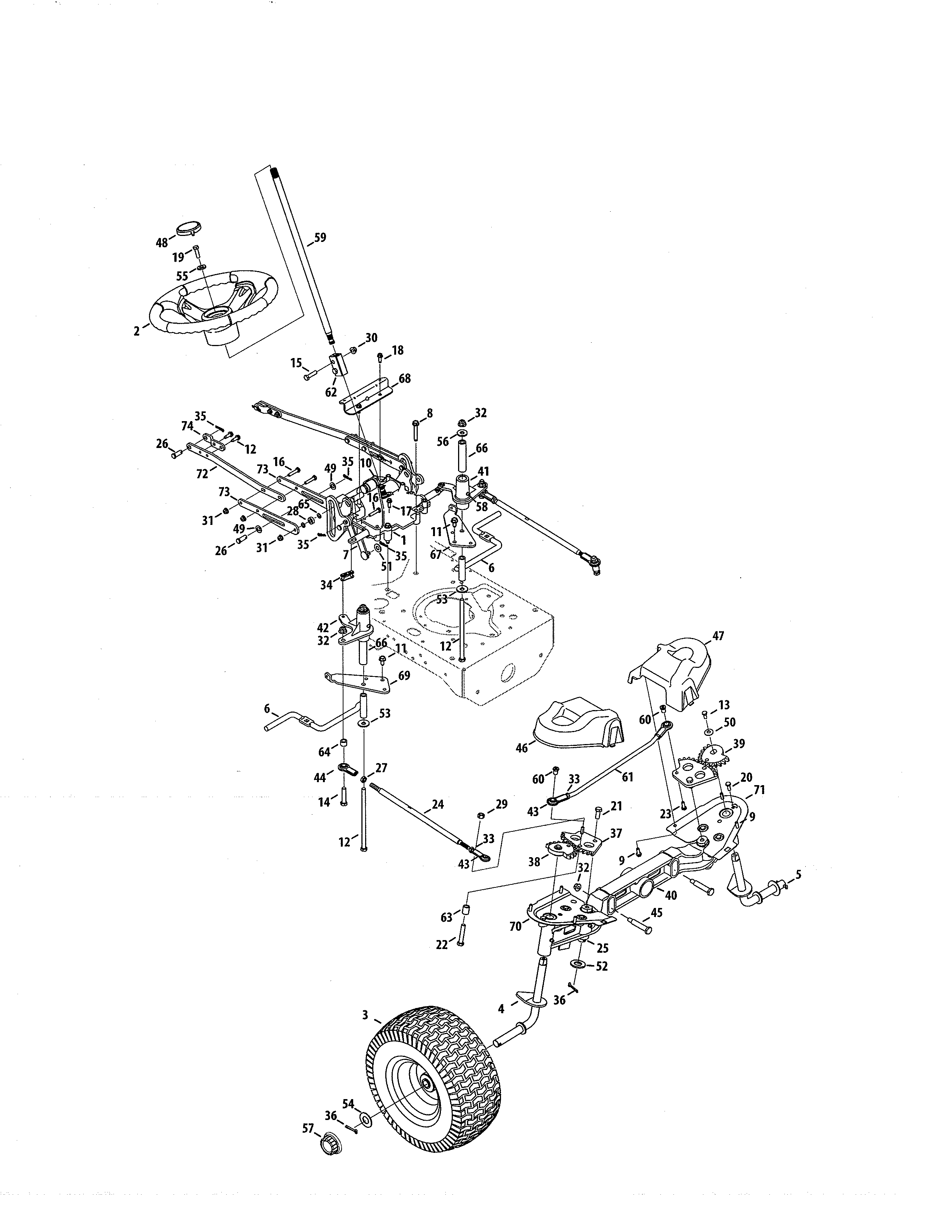 MTD 17AK9TKR099 steering diagram