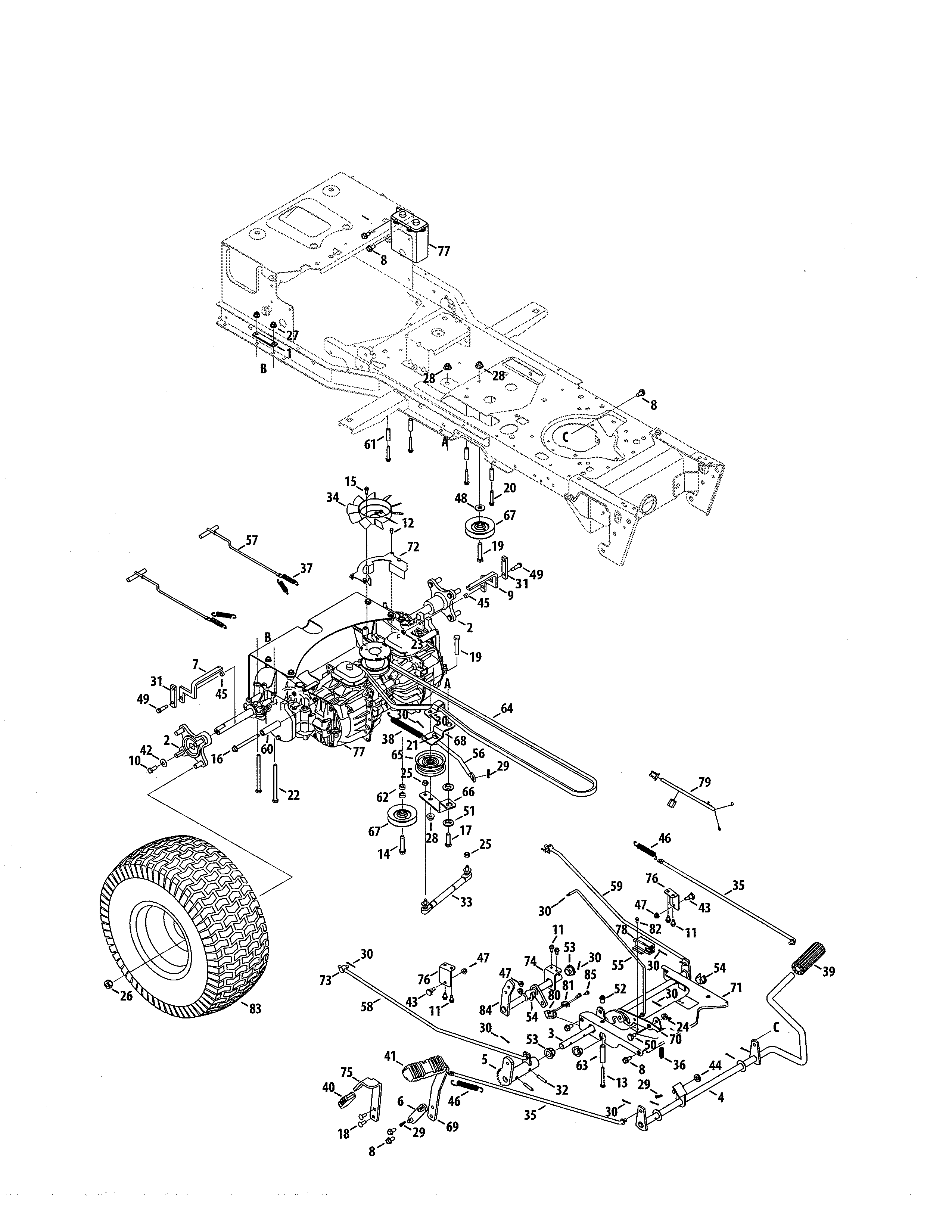 MTD 17AK9TKR099 transmission diagram