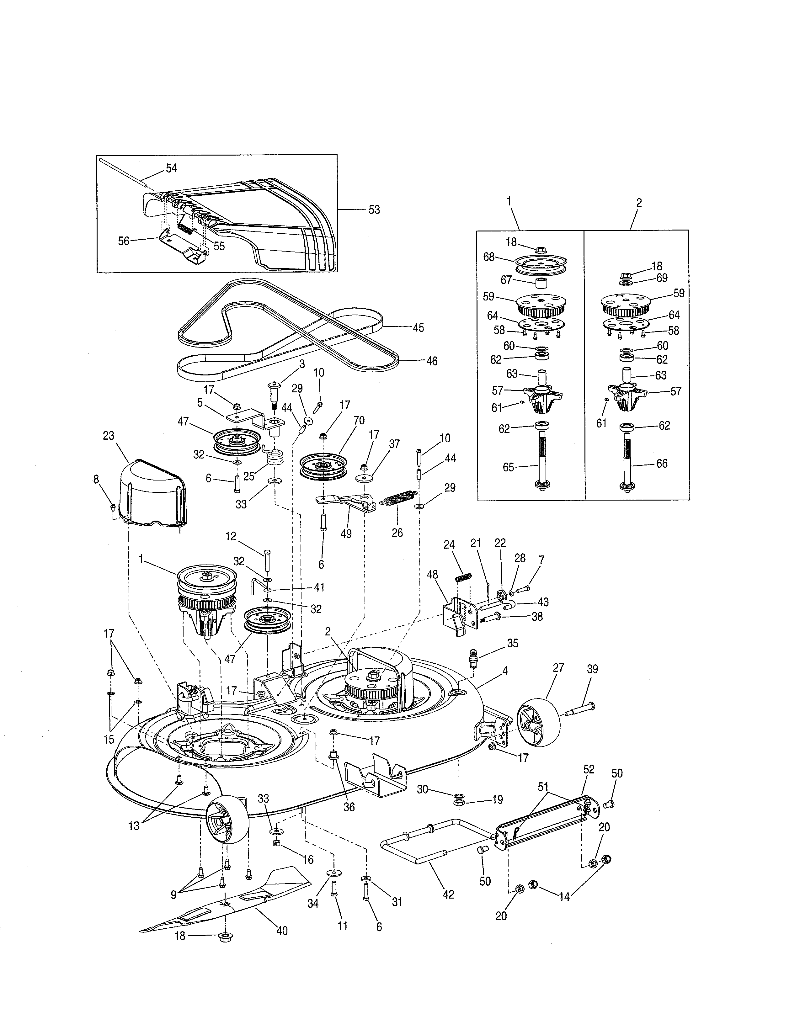 MTD 17AK9TKR099 deck/spindle assembly diagram