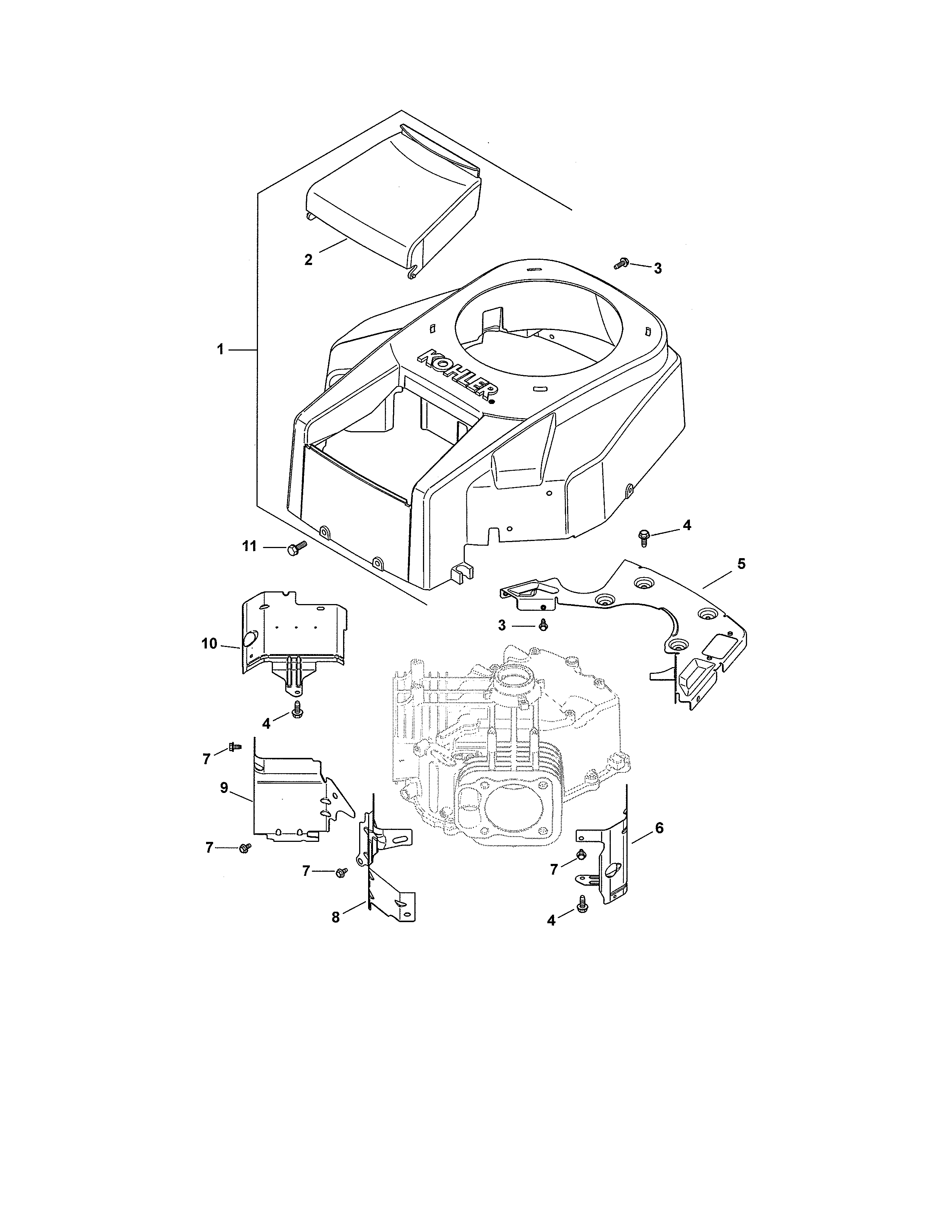 Craftsman 917289550 blower housing/baffles diagram
