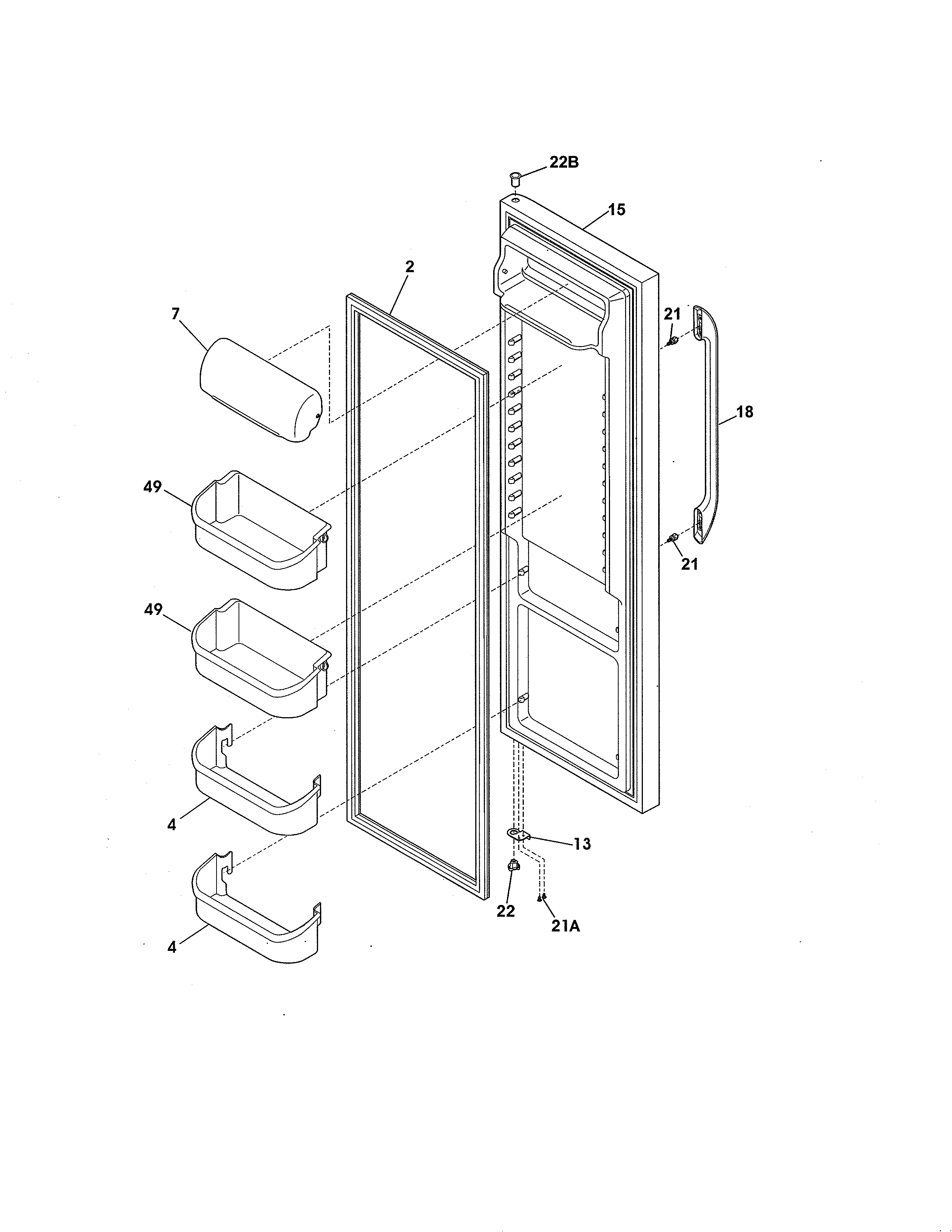 Frigidaire FFHS2611LB7 refrigerator door diagram