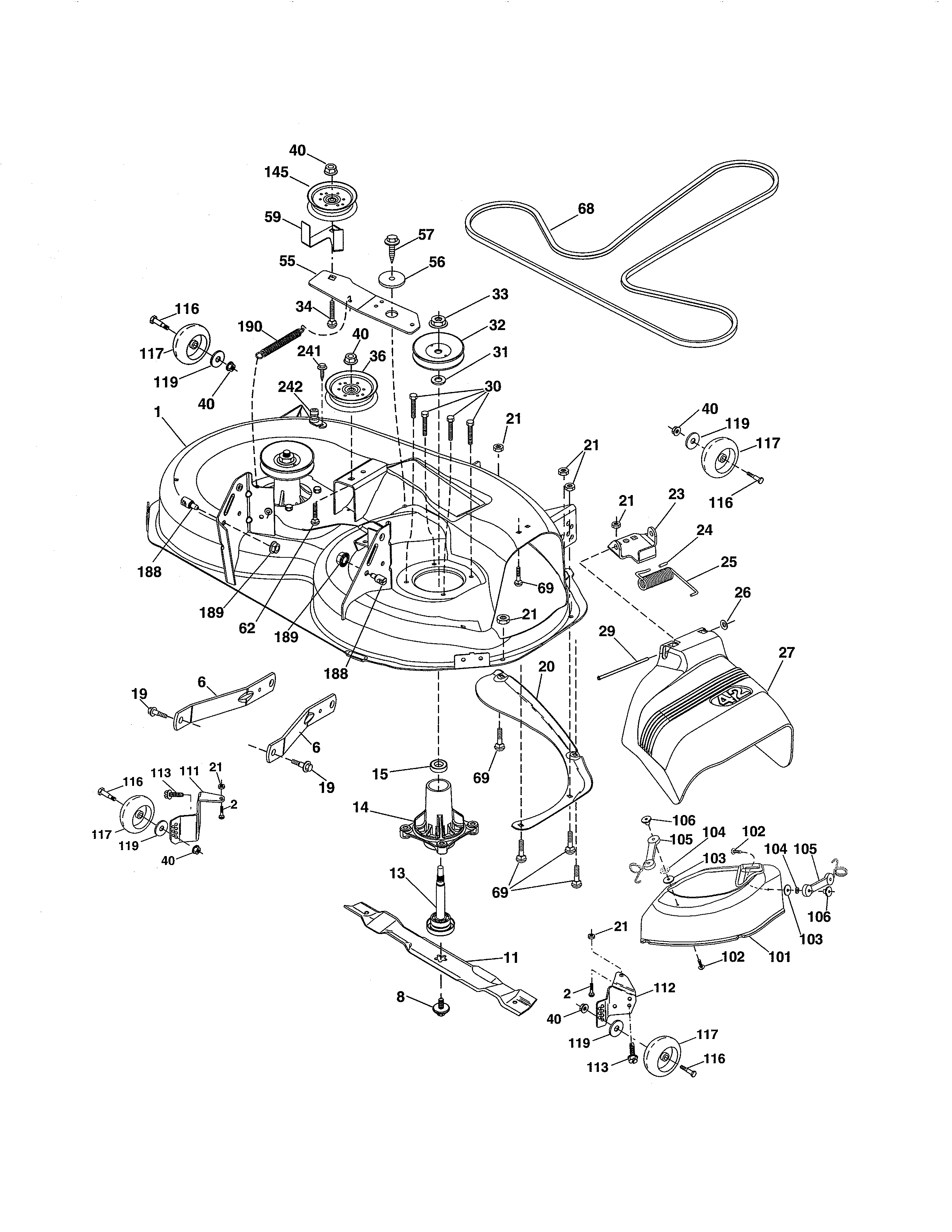Craftsman 917992880 mower deck diagram