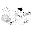 Poulan 961440007 drive control/gear case/wheels diagram