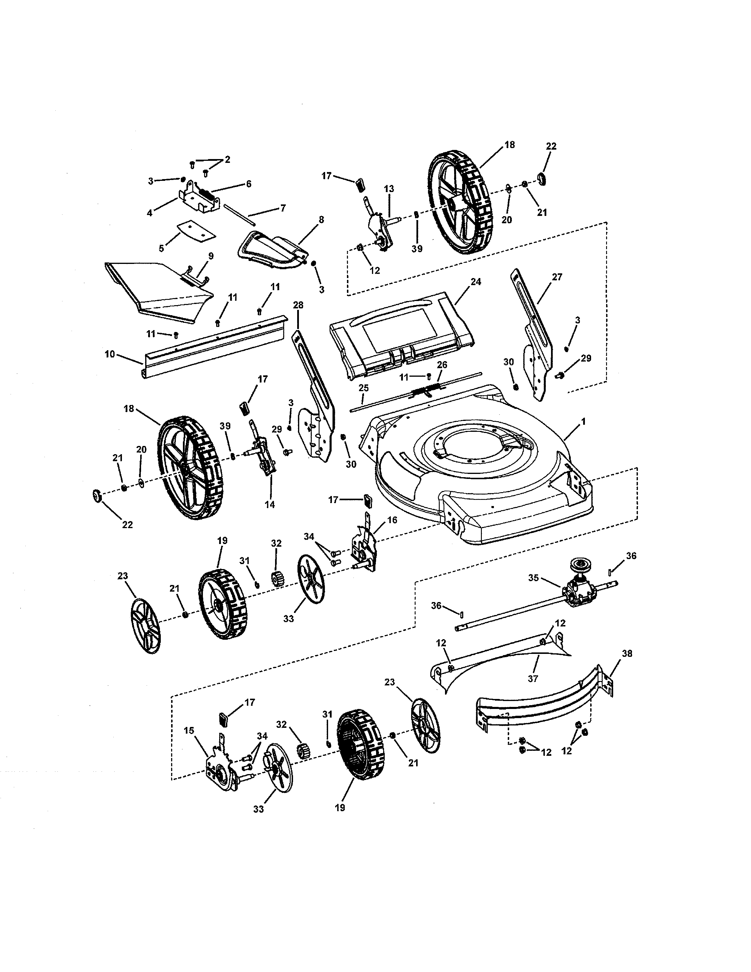 Snapper 7800689 (ESPV22675HW) deck diagram