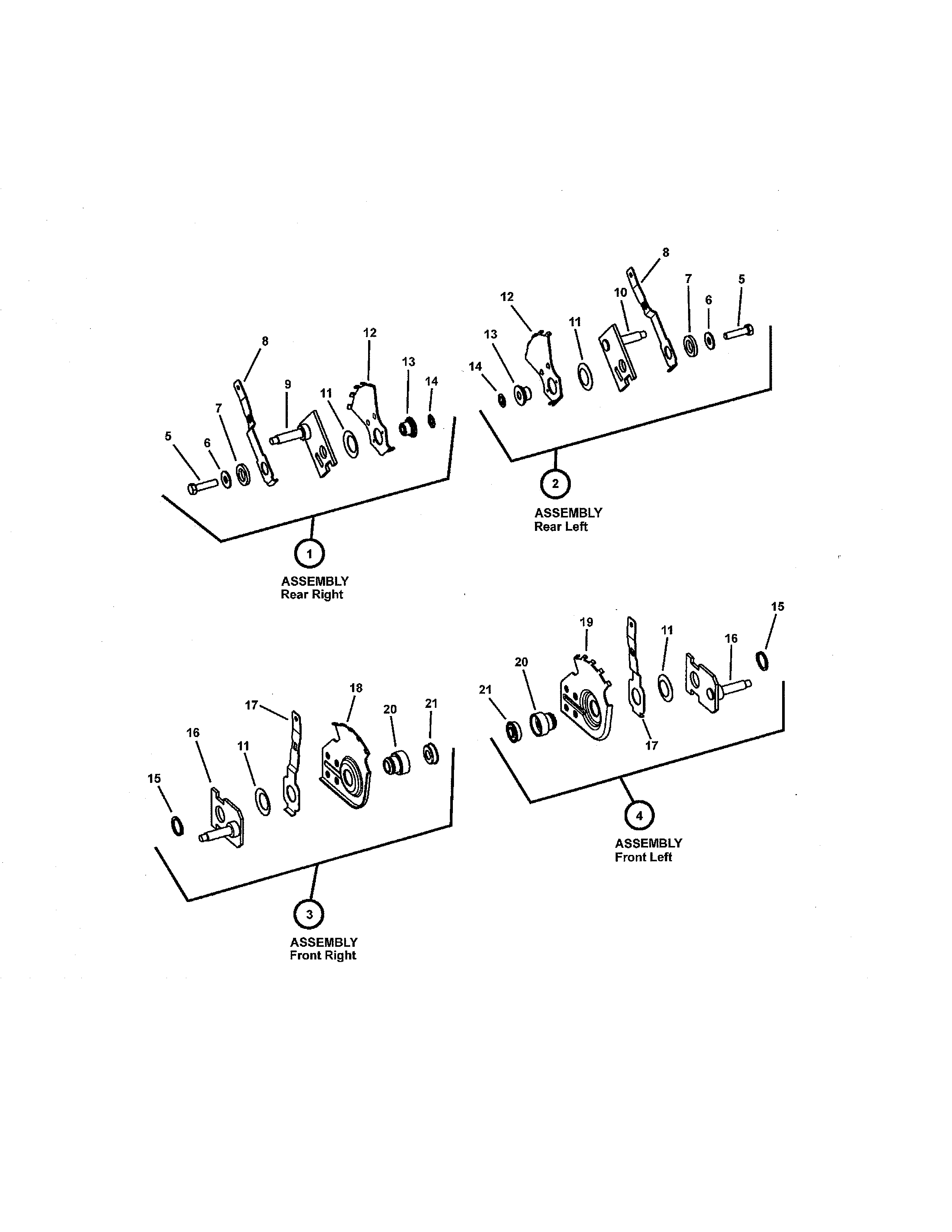 Snapper 7800689 (ESPV22675HW) height-of-cut diagram