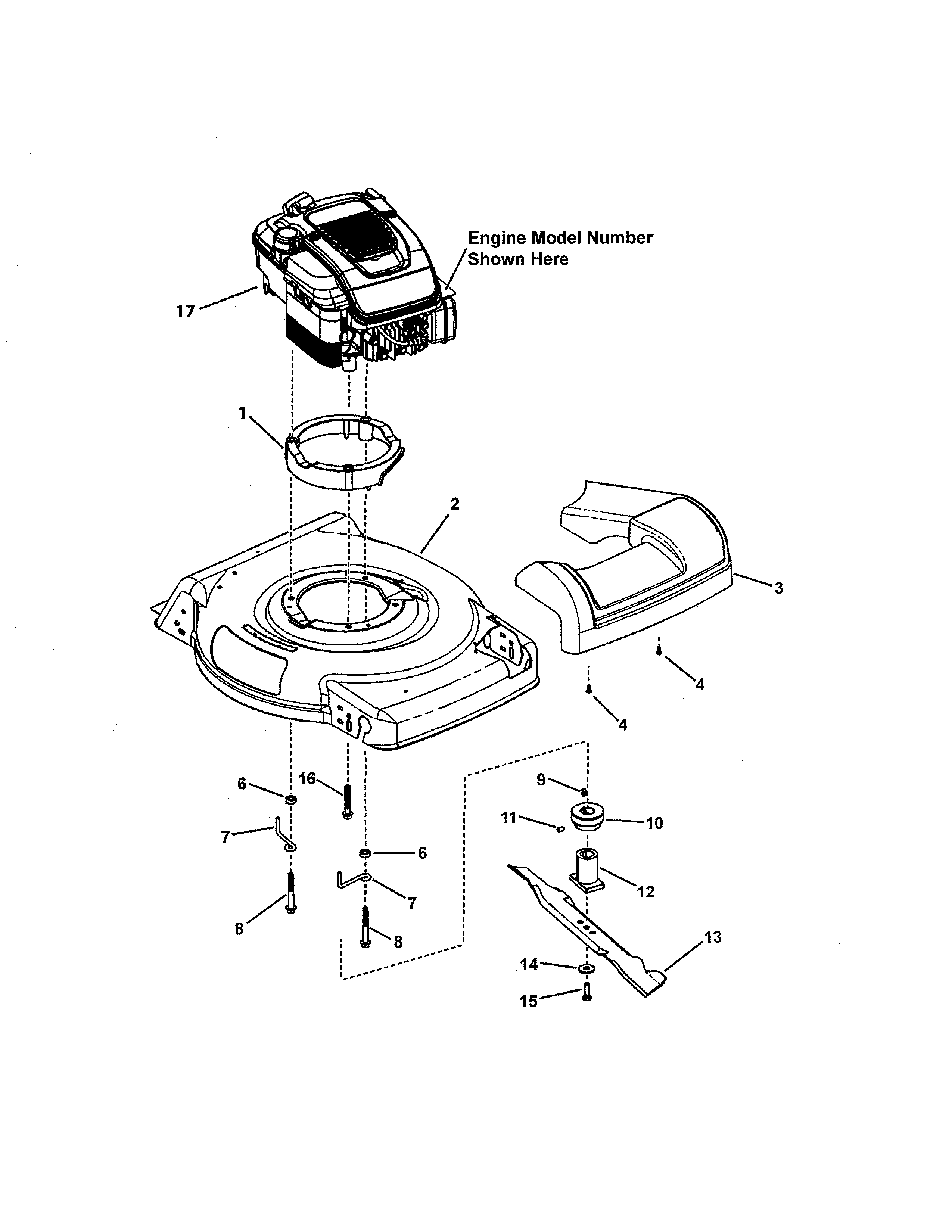 Snapper 7800689 (ESPV22675HW) engine & blade diagram