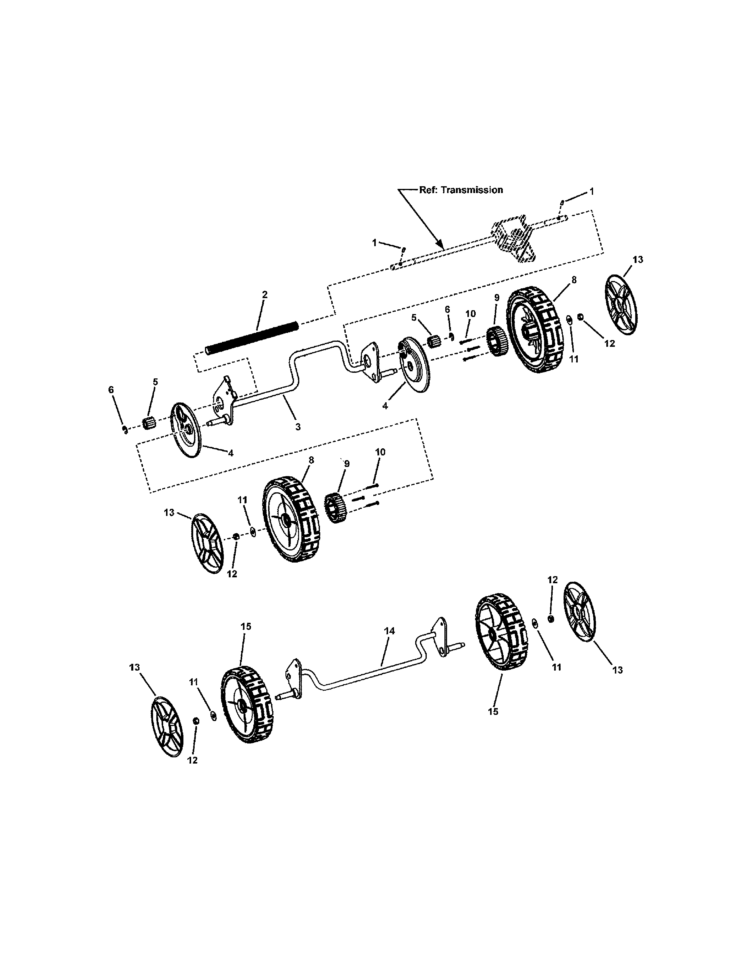 Snapper 7800266 front & rear wheels diagram