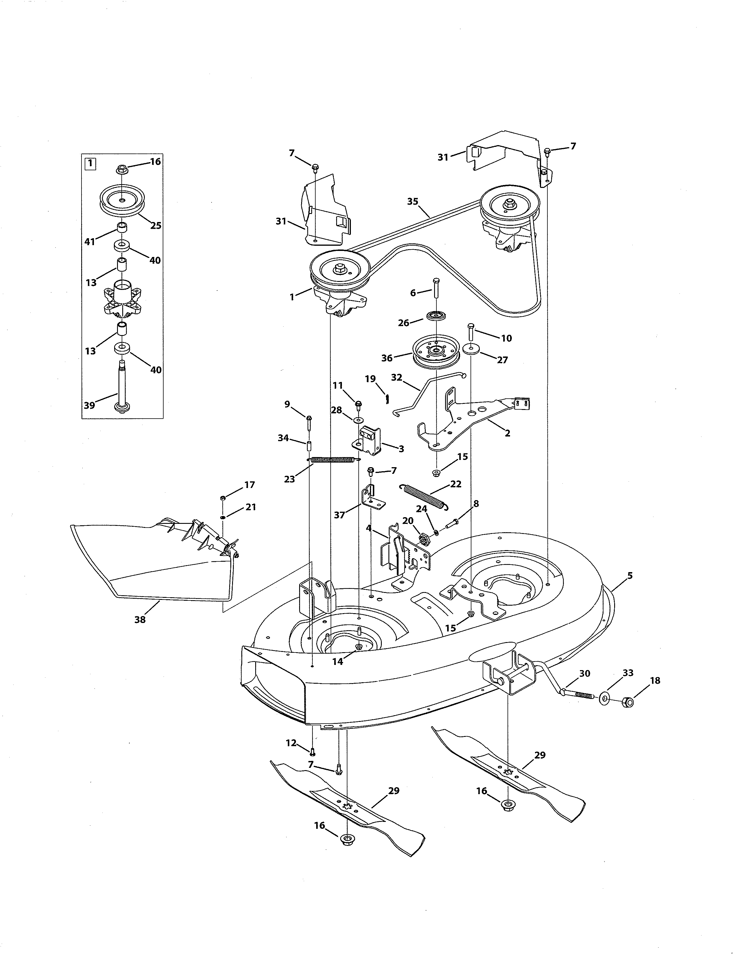 MTD 13AO772S055 38" deck diagram