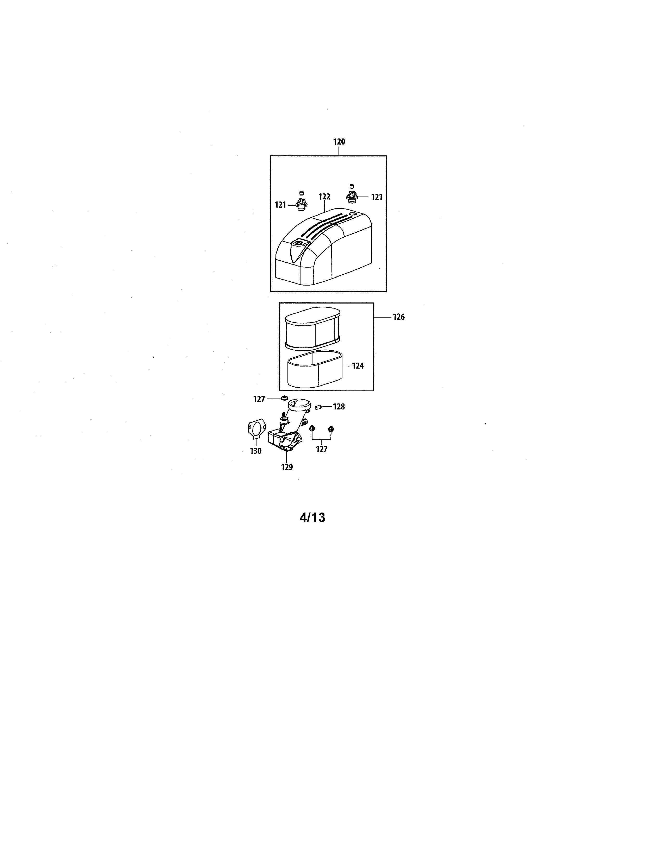 MTD 13AO772S055 air intake diagram