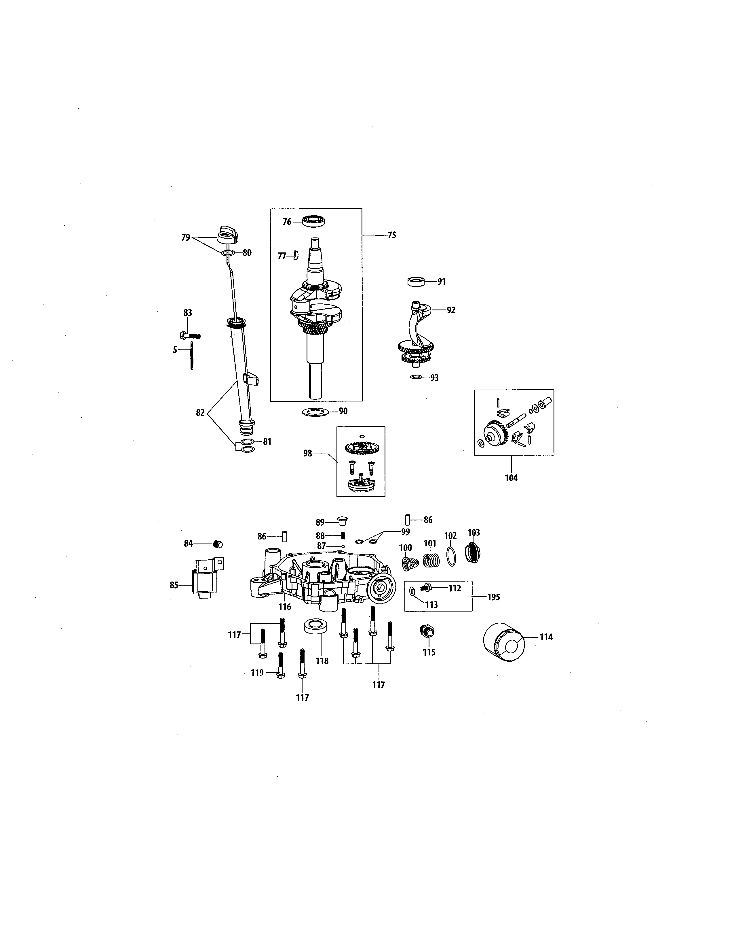 MTD 13AO772S055 crankshaft/crankcase cover diagram