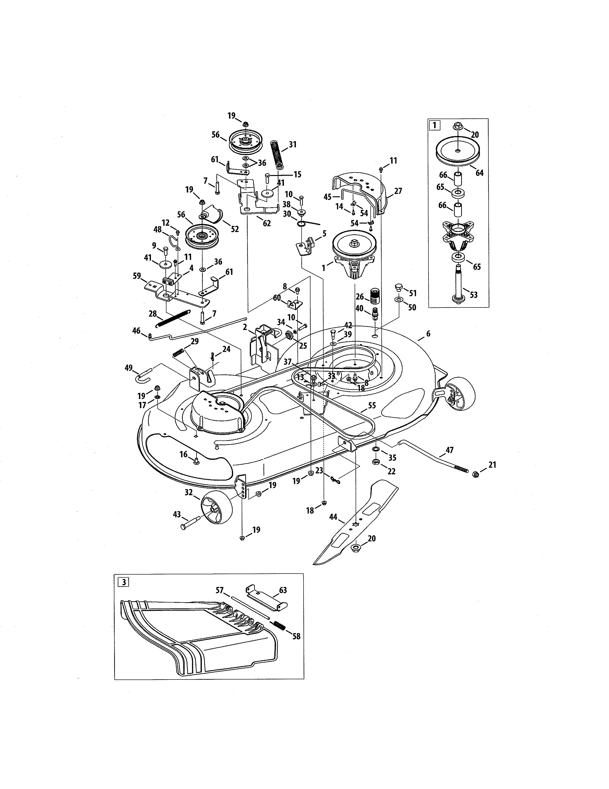 MTD 13A0785T055 46" deck diagram