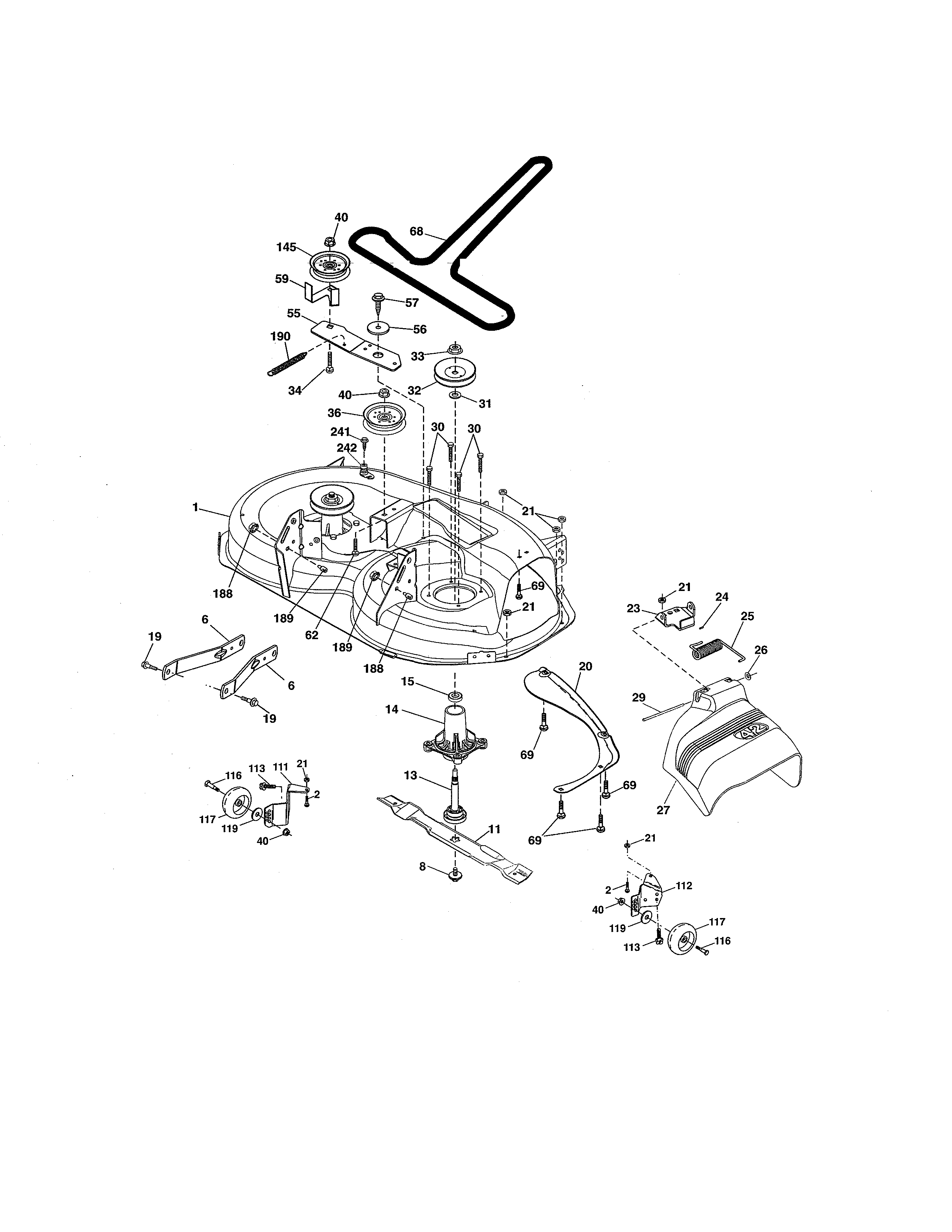 Craftsman 917255743 mower deck diagram