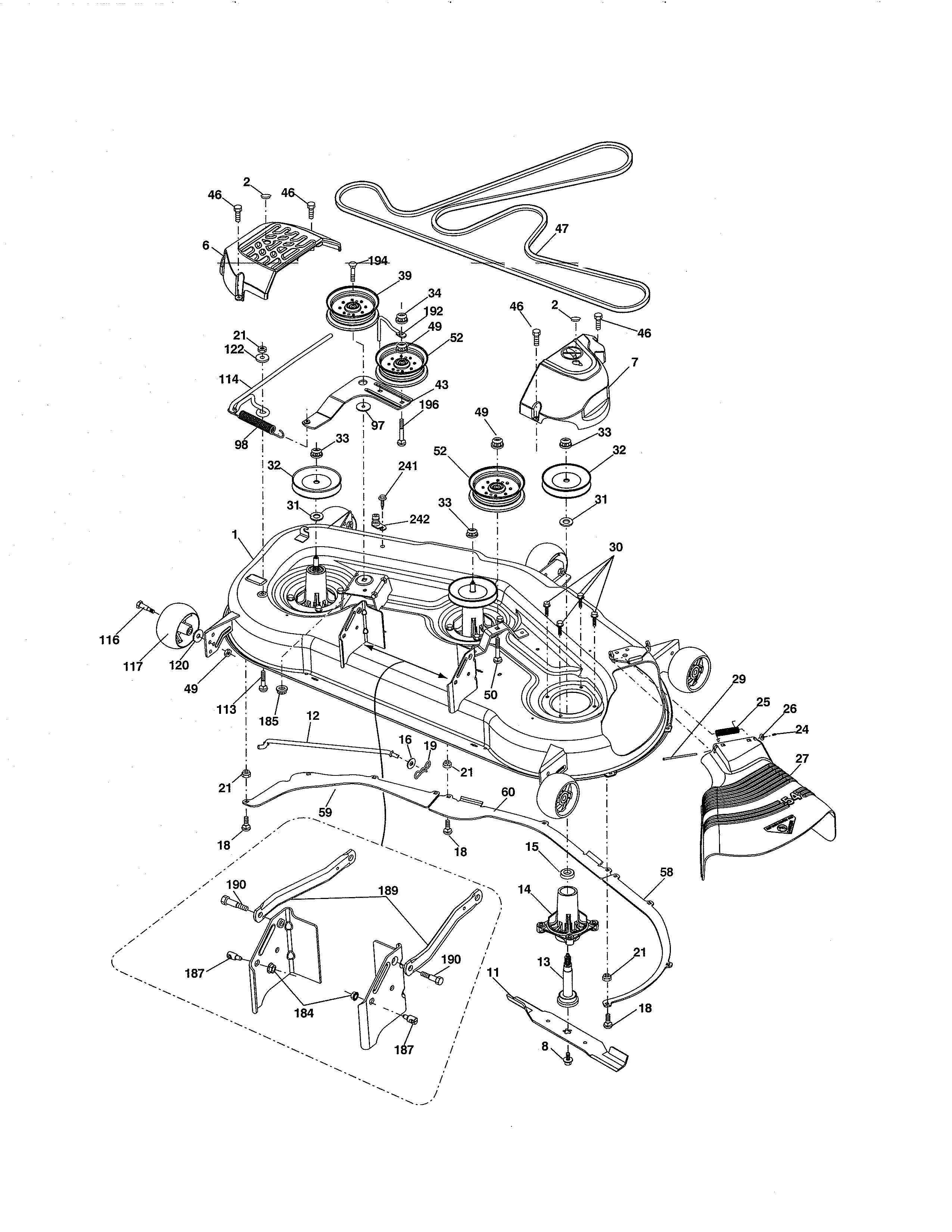 Craftsman 917253714 mower deck diagram