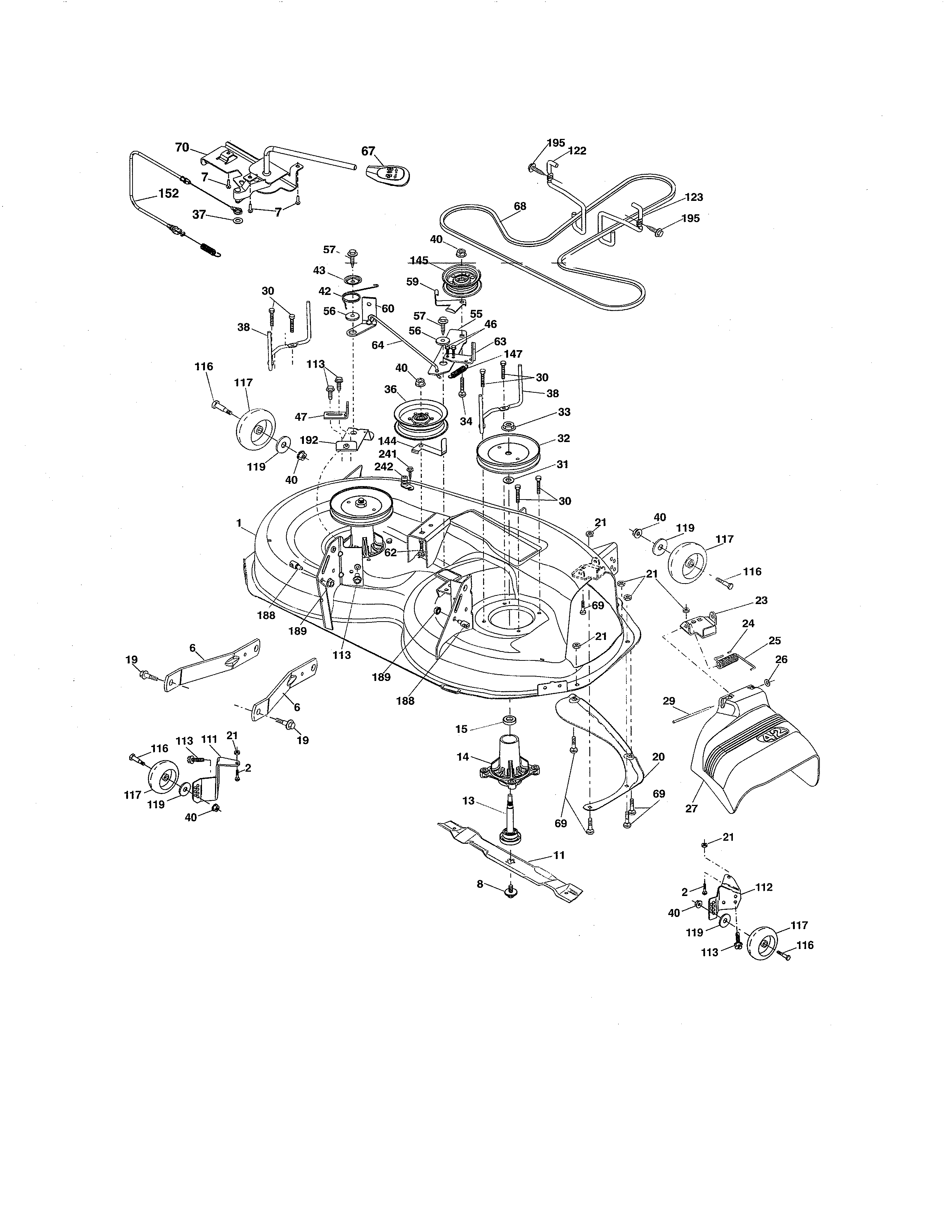 Craftsman 917254310 mower deck diagram