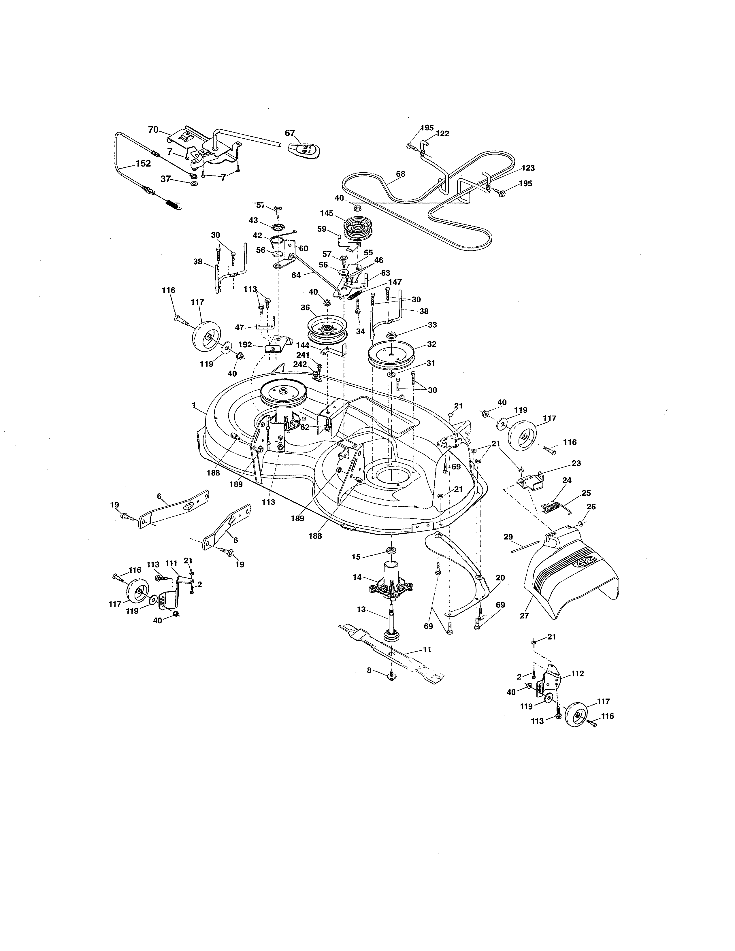 Craftsman 917254311 mower deck diagram