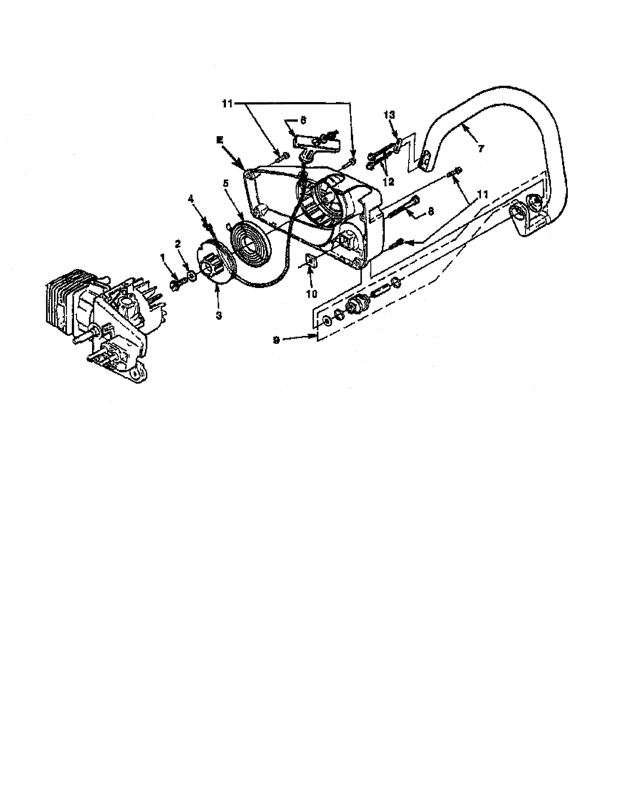 Homelite UT-10629 starter/front handle diagram