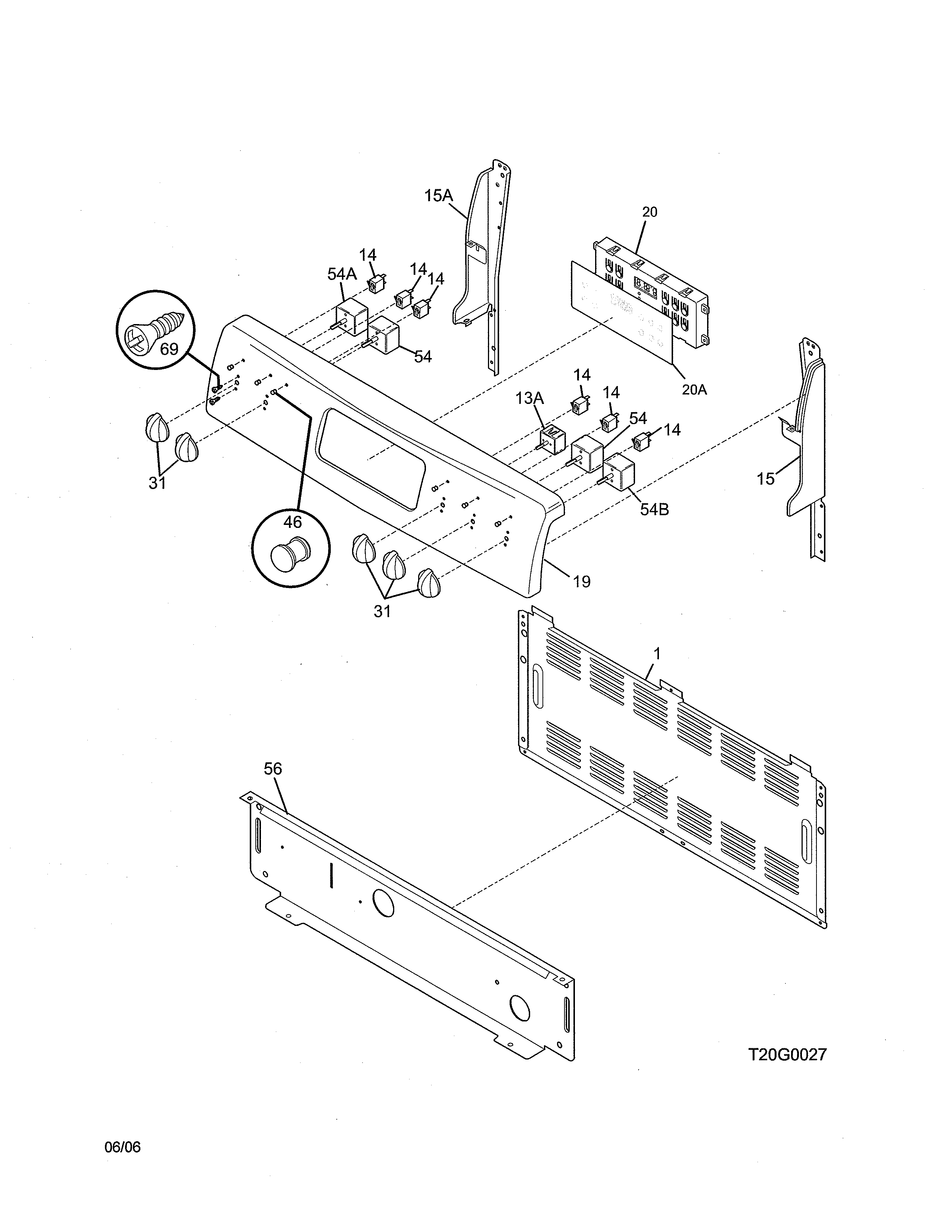 Frigidaire FEFB78DQJ backguard diagram
