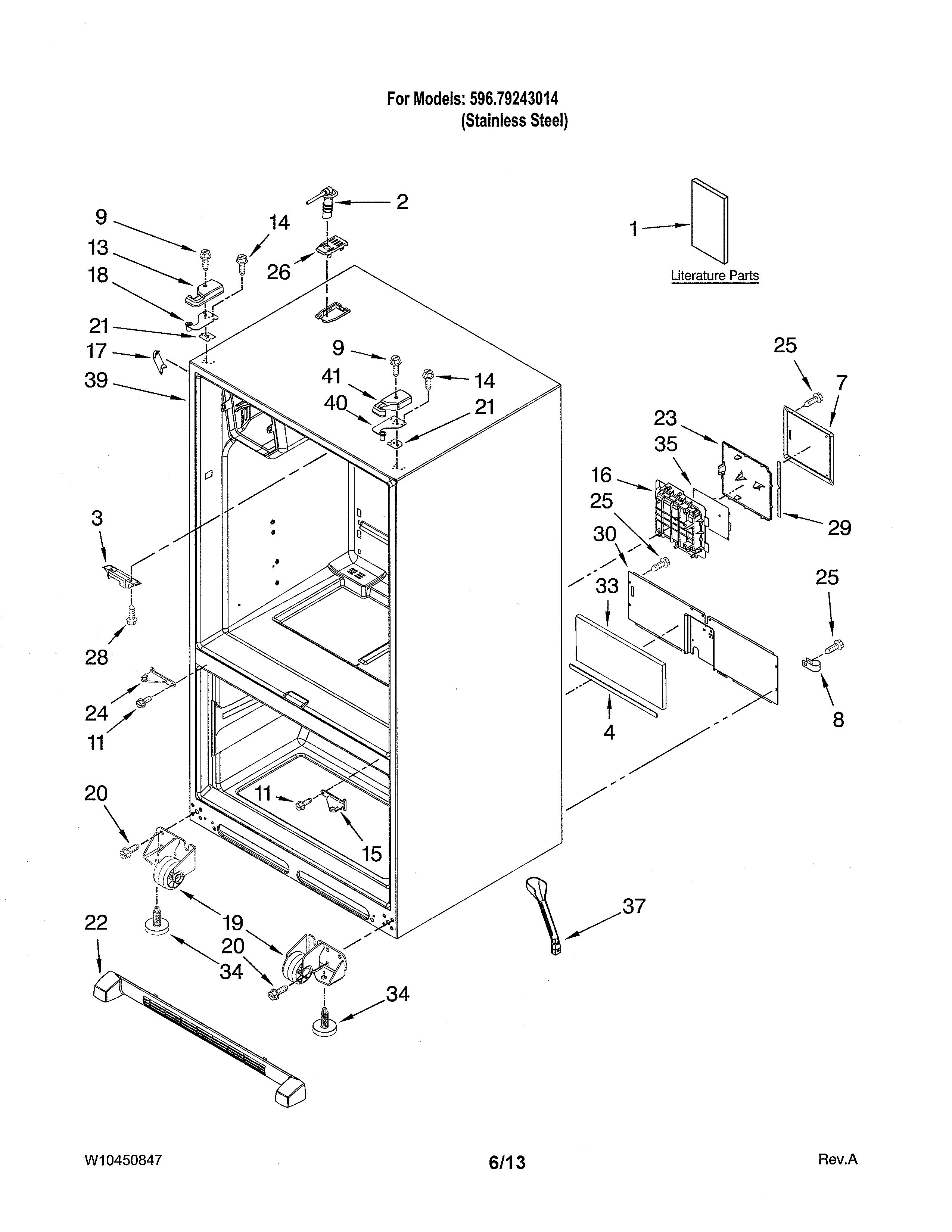 Kenmore 59679243014 cabinet diagram