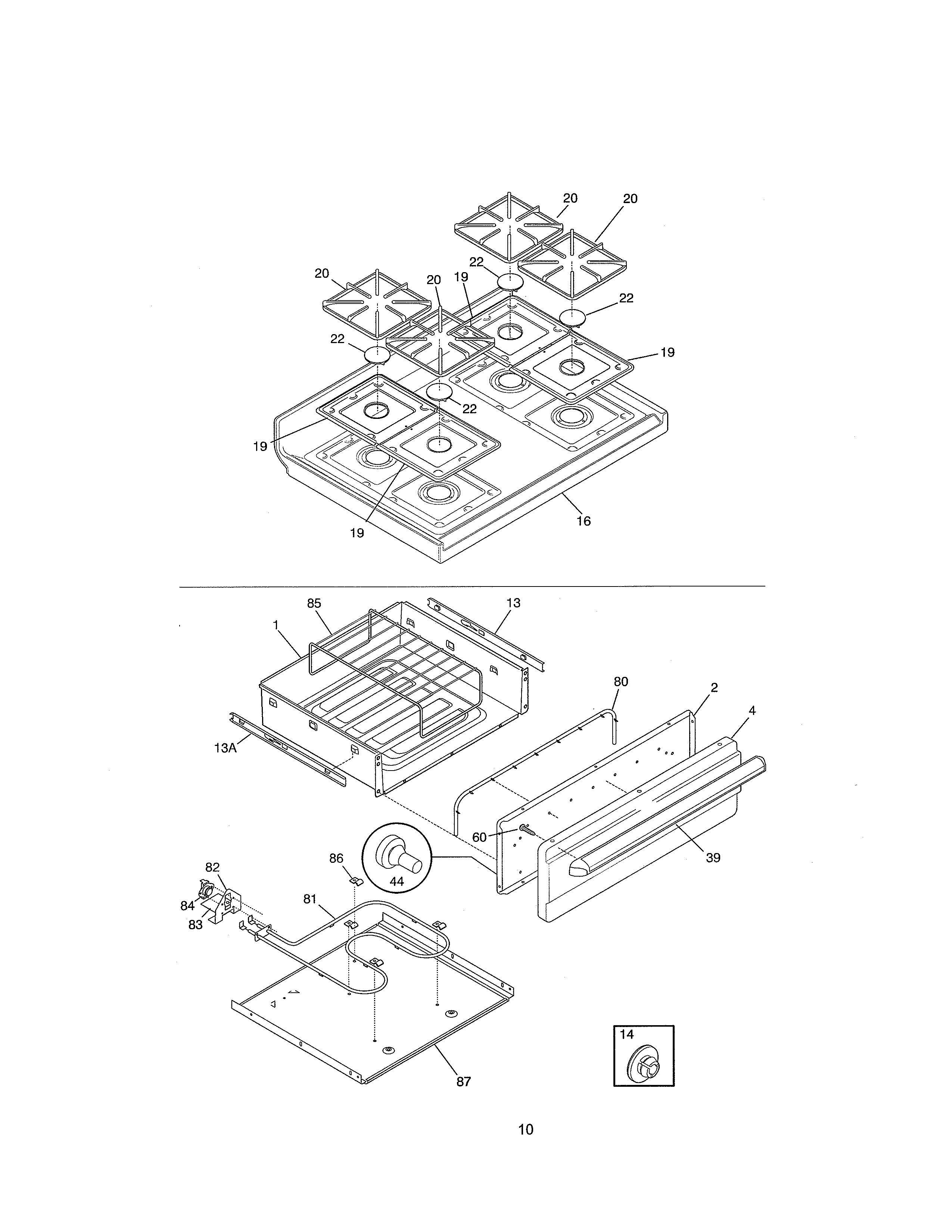 Kenmore 79077471792 top/drawer diagram