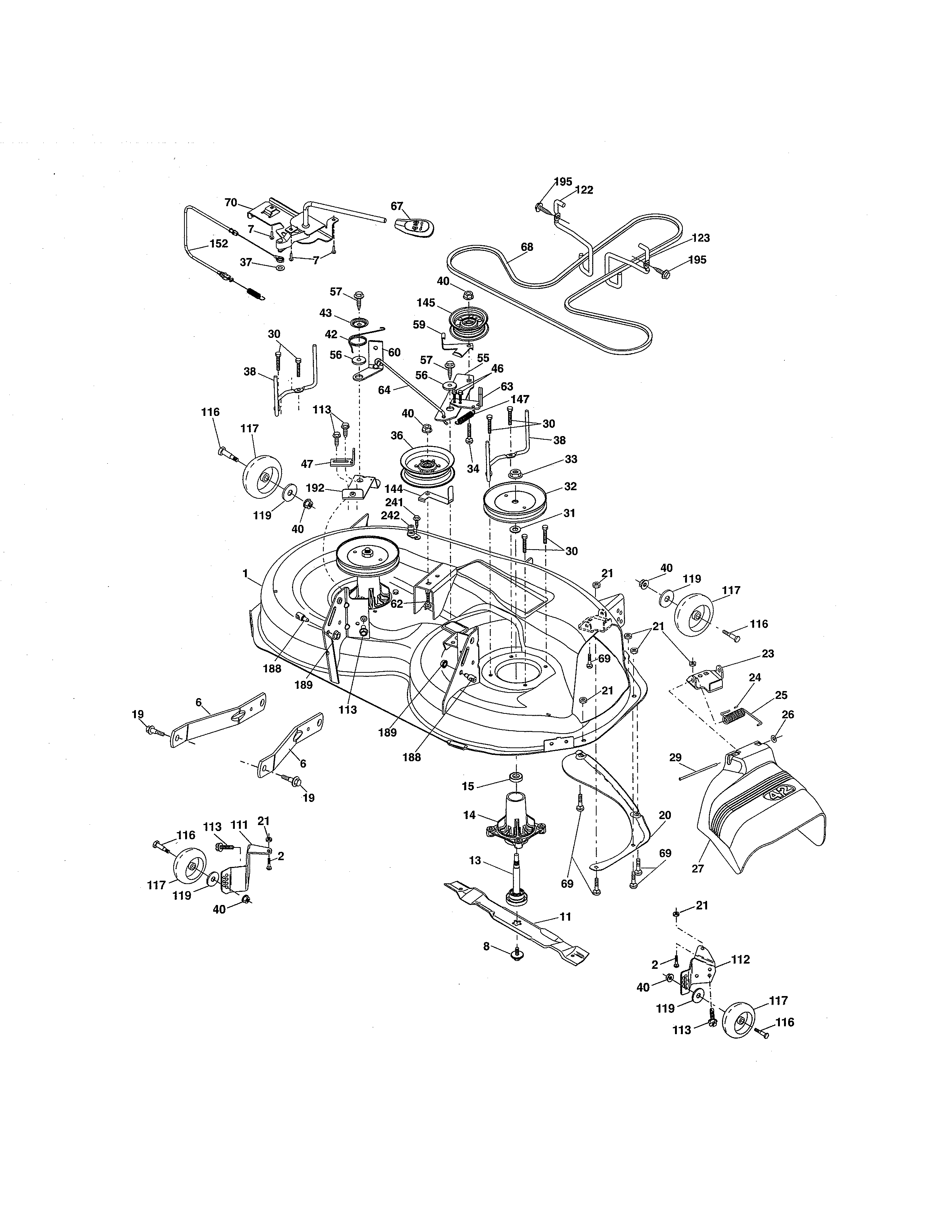 Craftsman 917250222 mower deck diagram