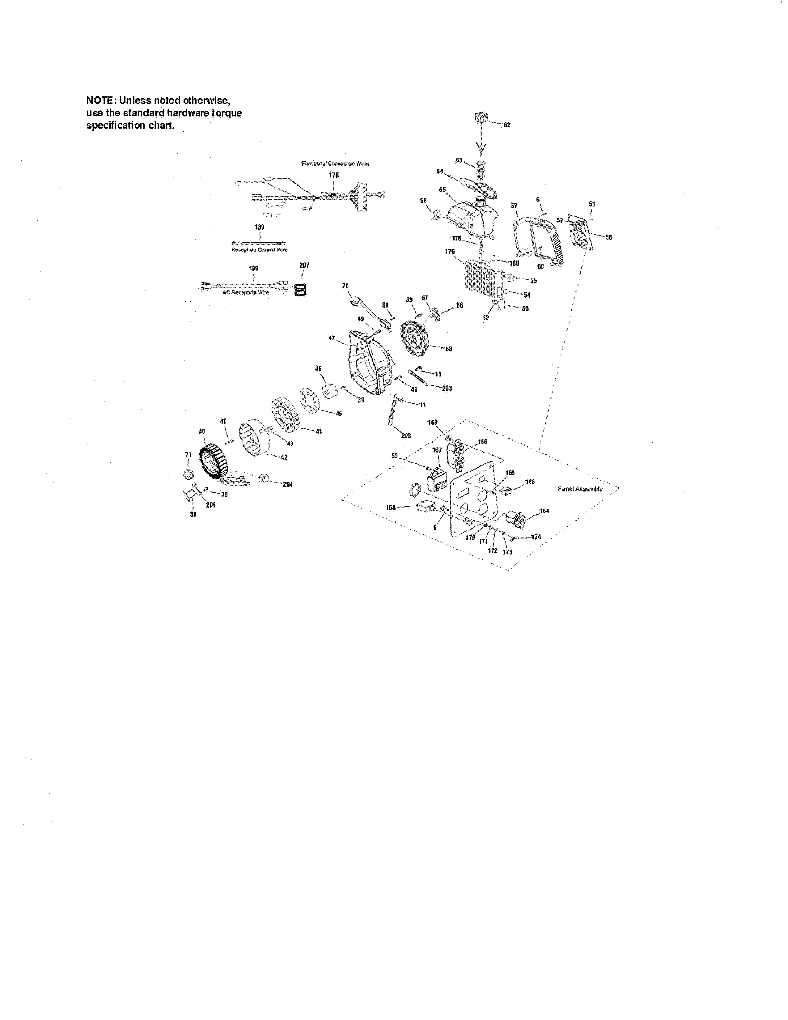 Briggs & Stratton 030553-00 alternator & control panel diagram