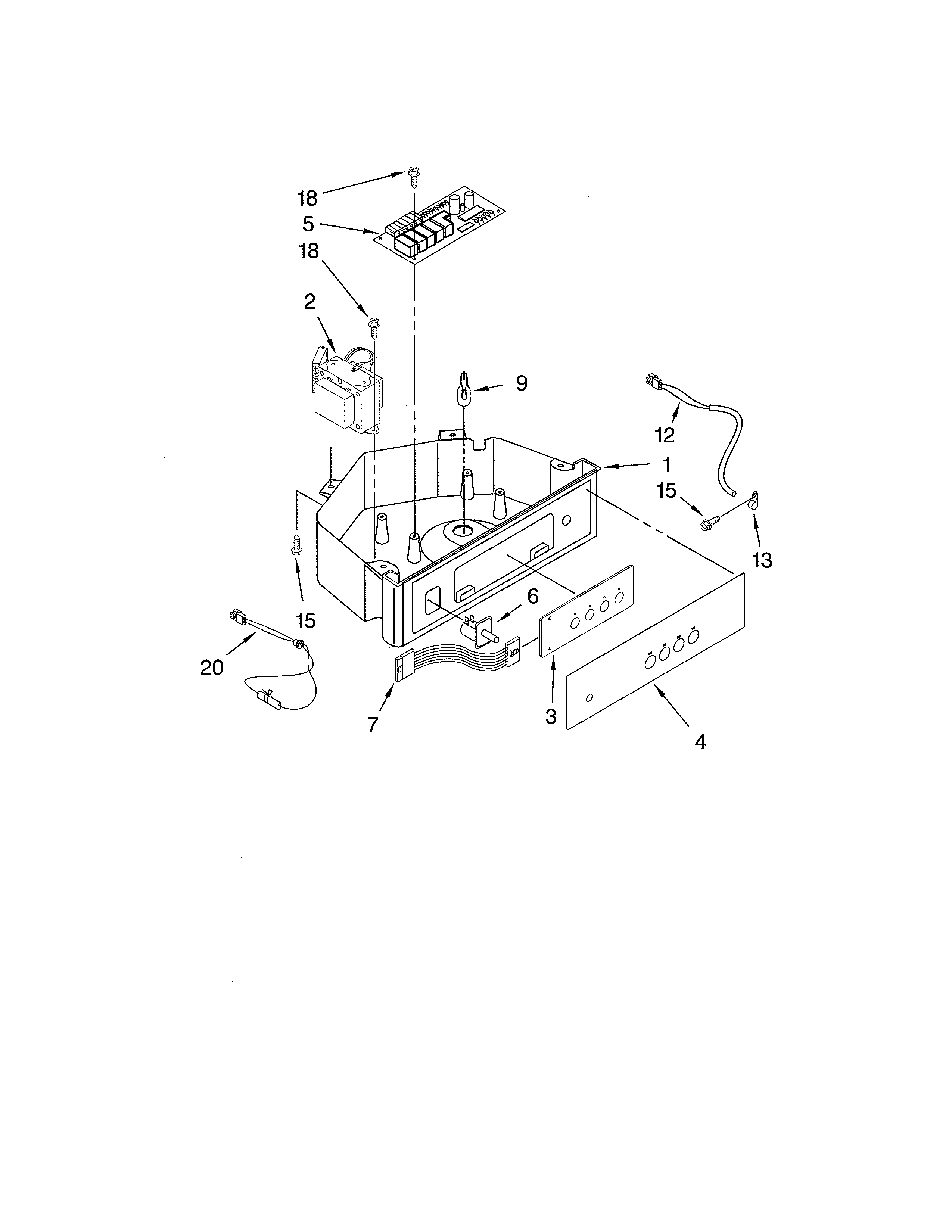 KitchenAid KUIC15PRXS2 control panel diagram
