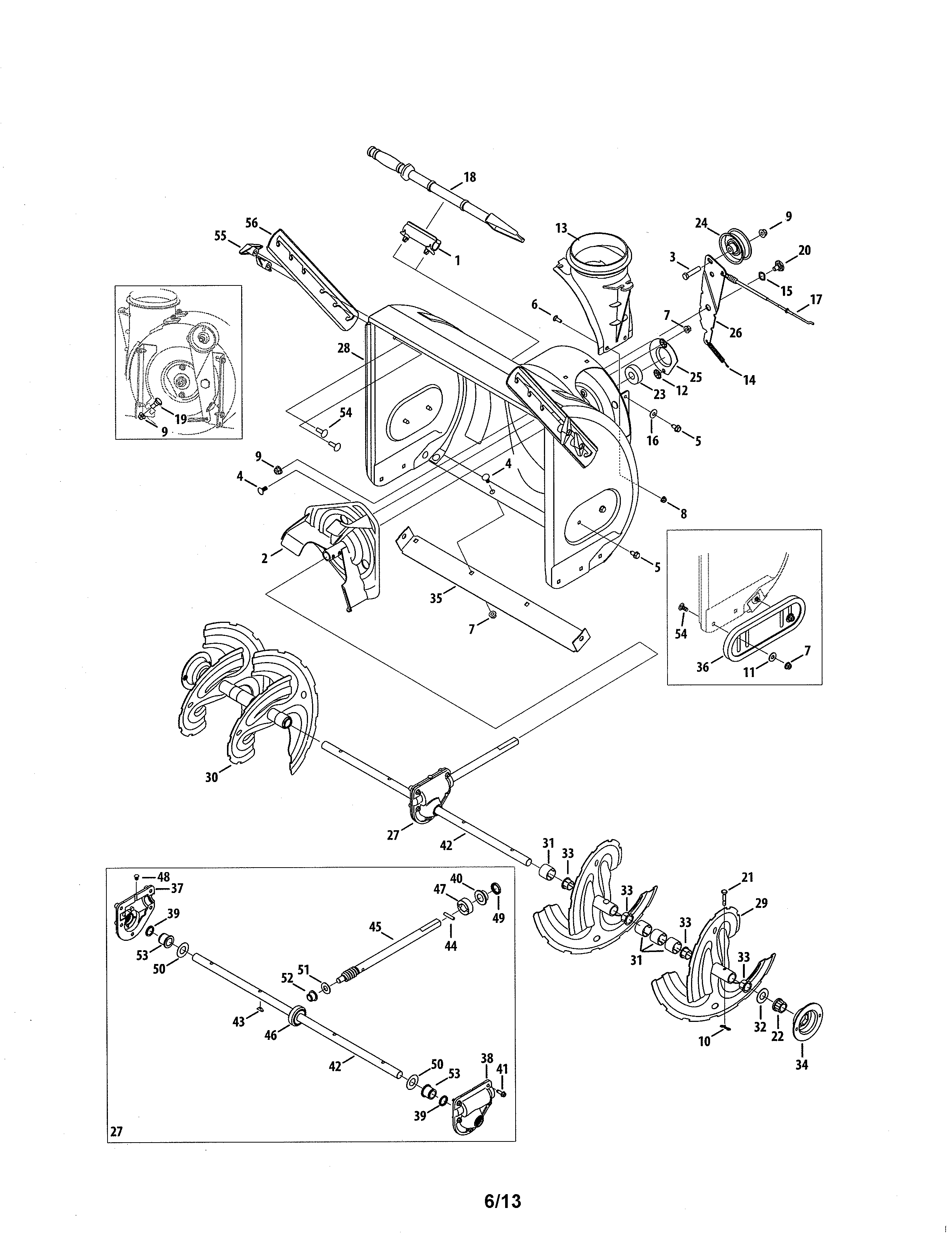 Craftsman 247883951 auger & housing diagram