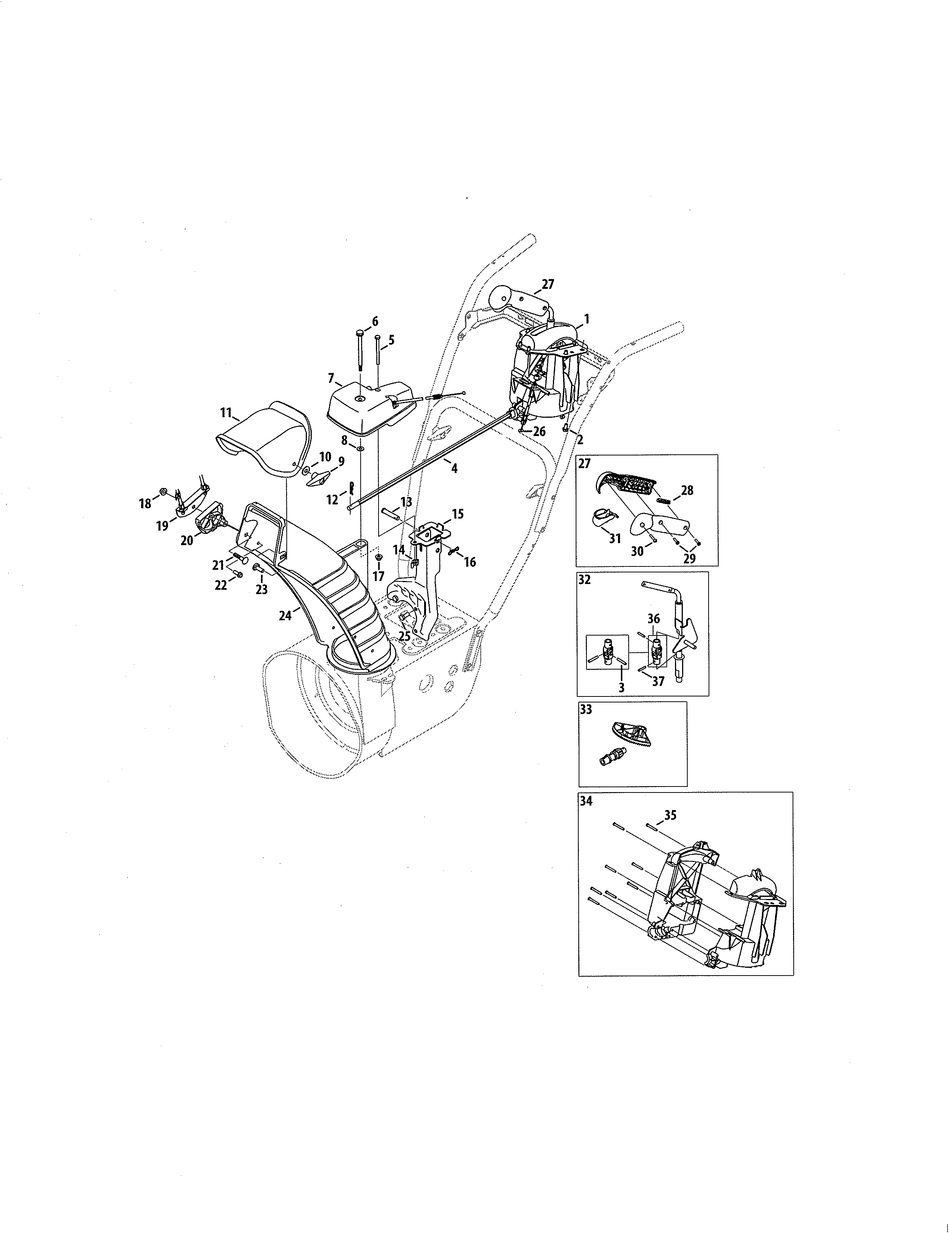 Craftsman 247883951 chute diagram