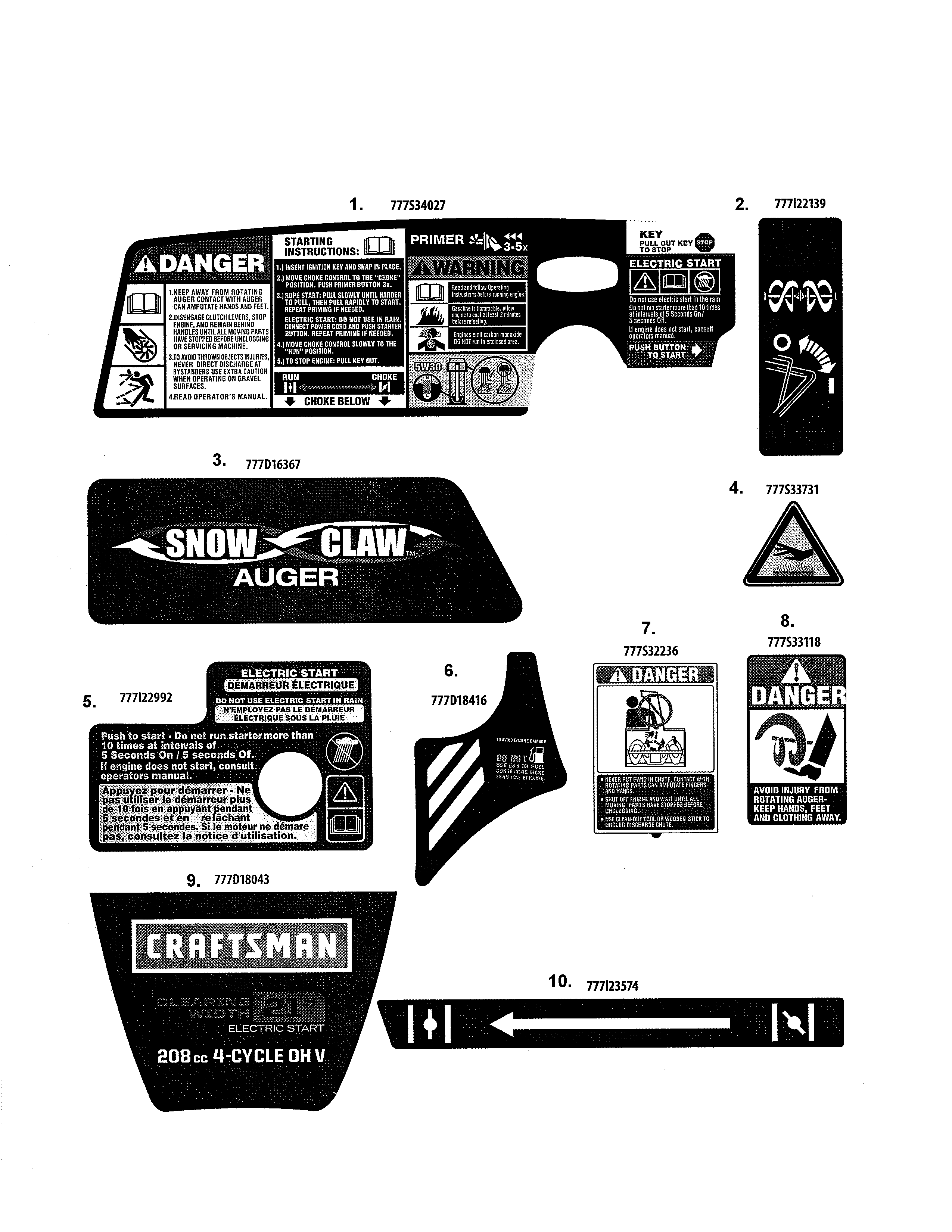 Craftsman 247887821 decals diagram