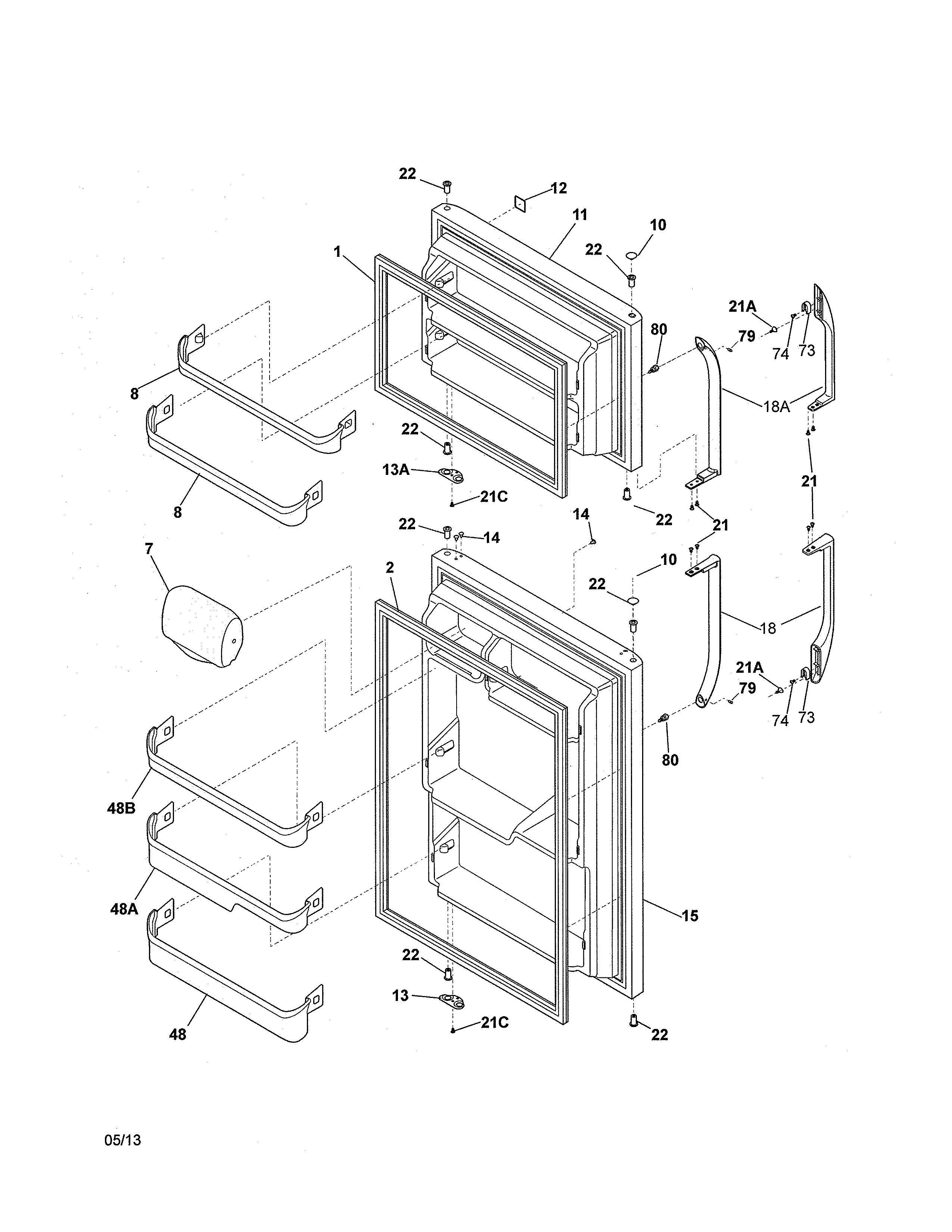 Kenmore 25368893014 door diagram