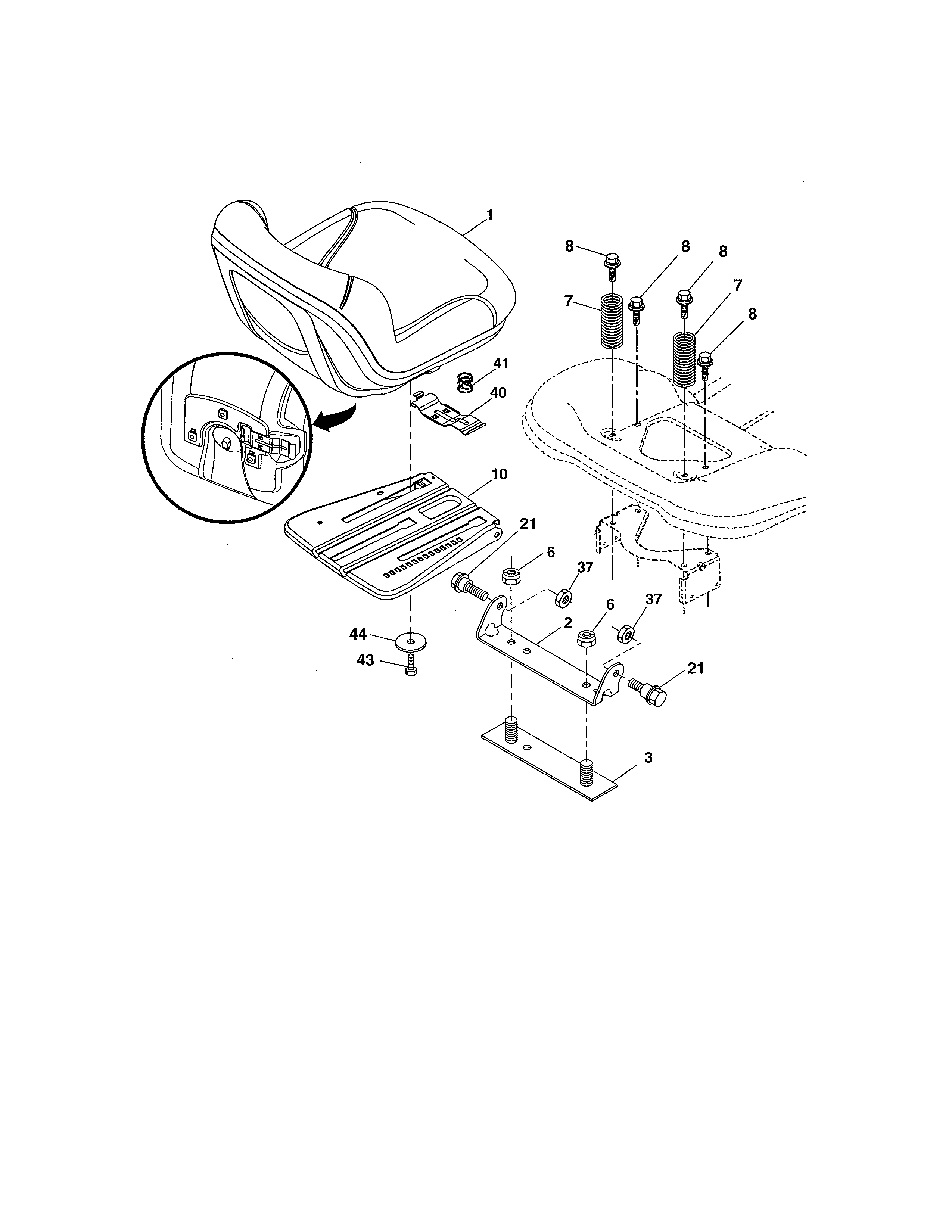 Craftsman 917288662 seat diagram