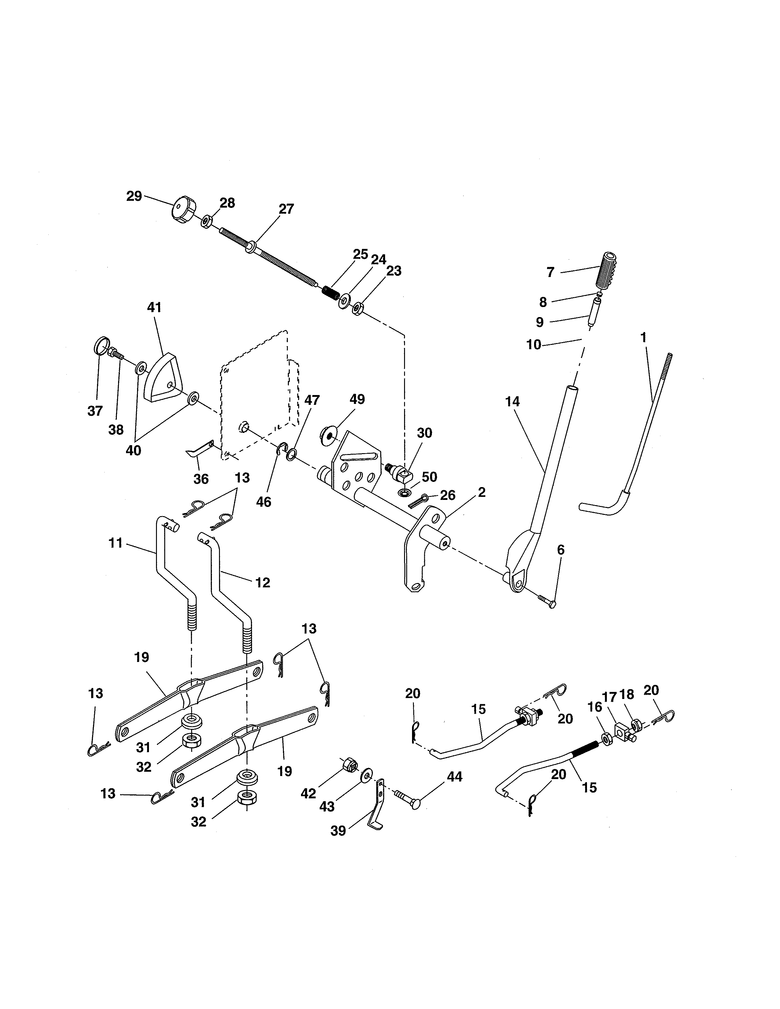 Weed Eater SGT18H46C mower lift diagram