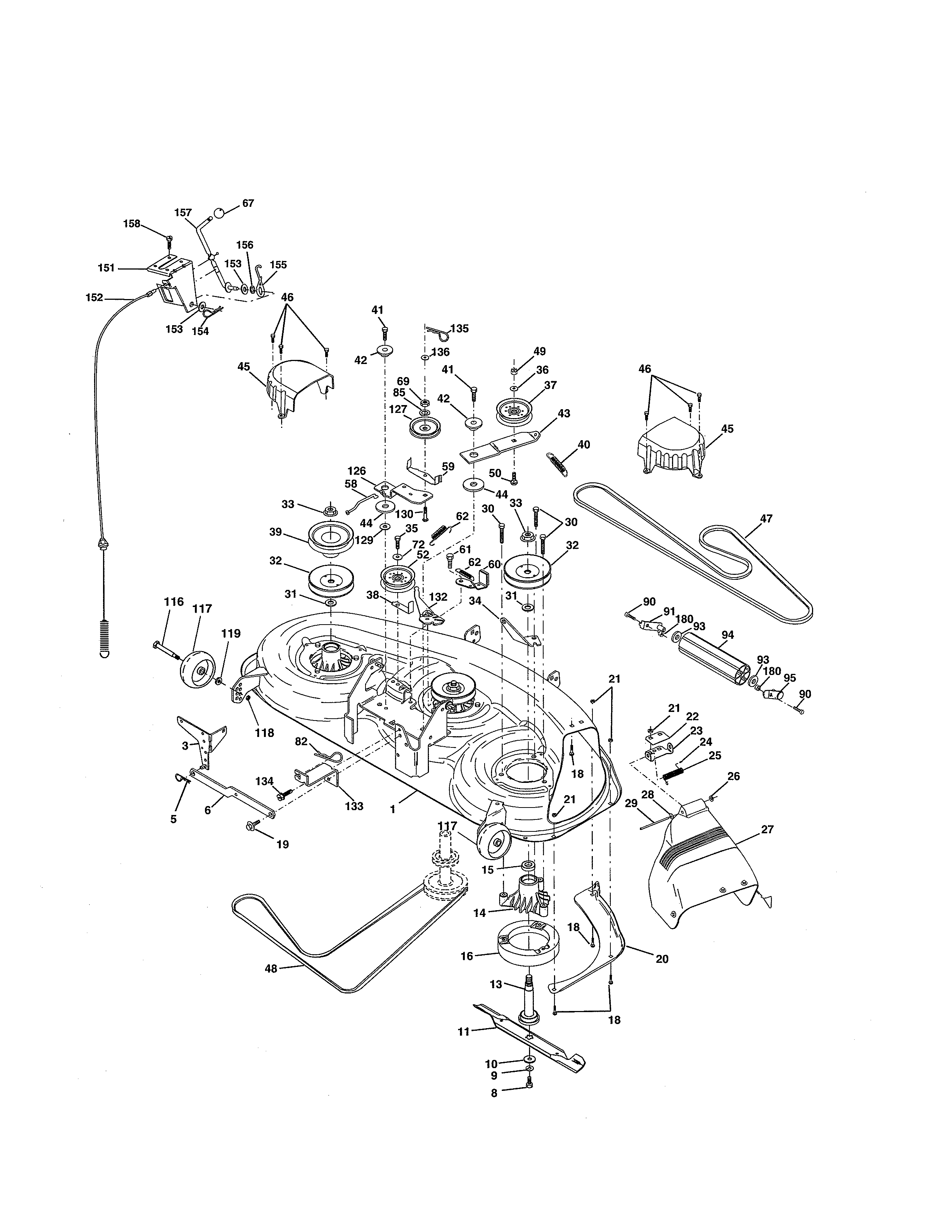 Weed Eater SGT18H46C mower deck diagram