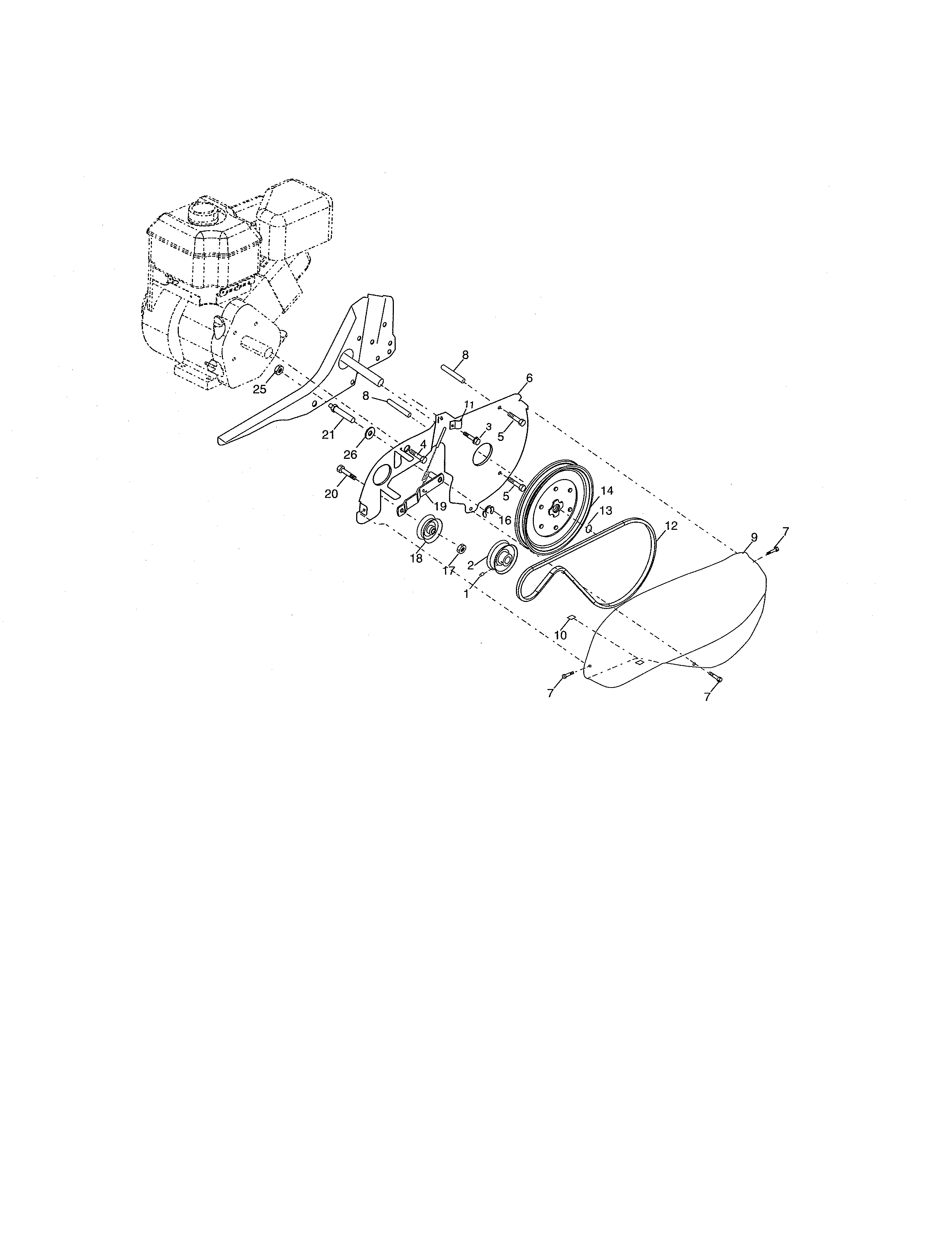 Craftsman 917986910 belt guard & pulley diagram