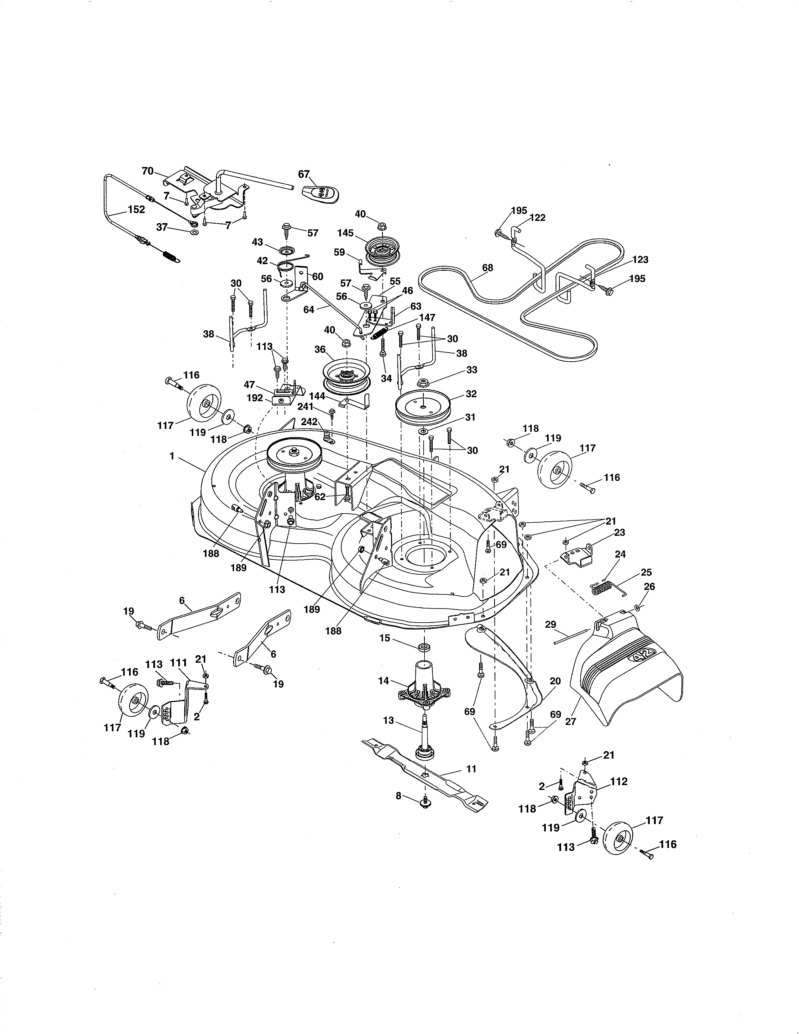 Craftsman 917288510 mower deck diagram