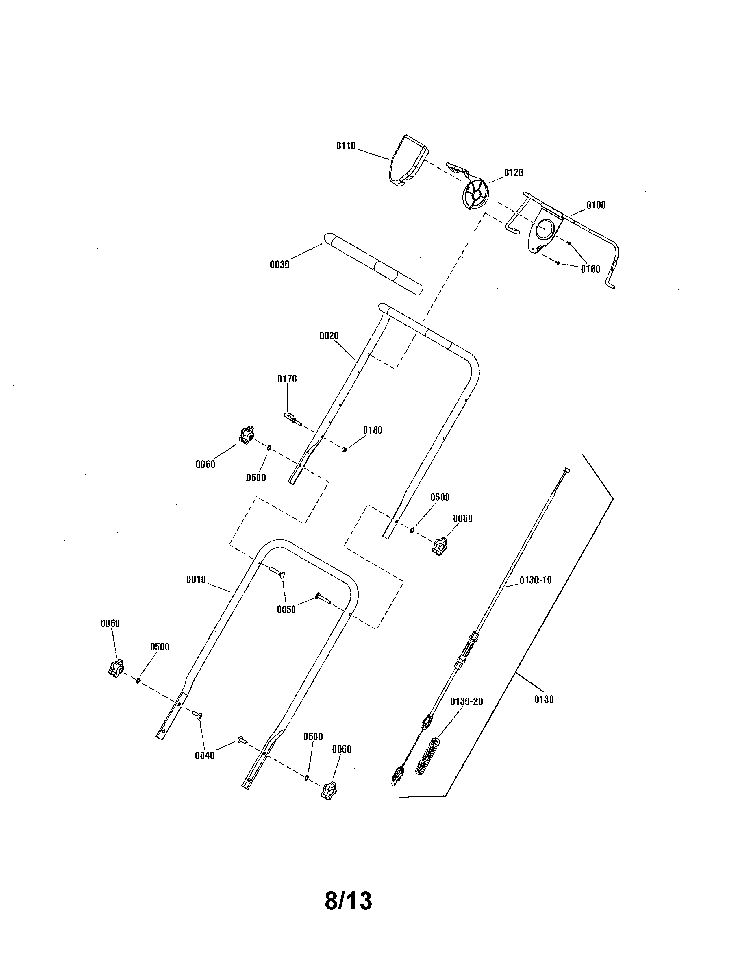 Snapper 881545-00 (SP19550EX) handles diagram