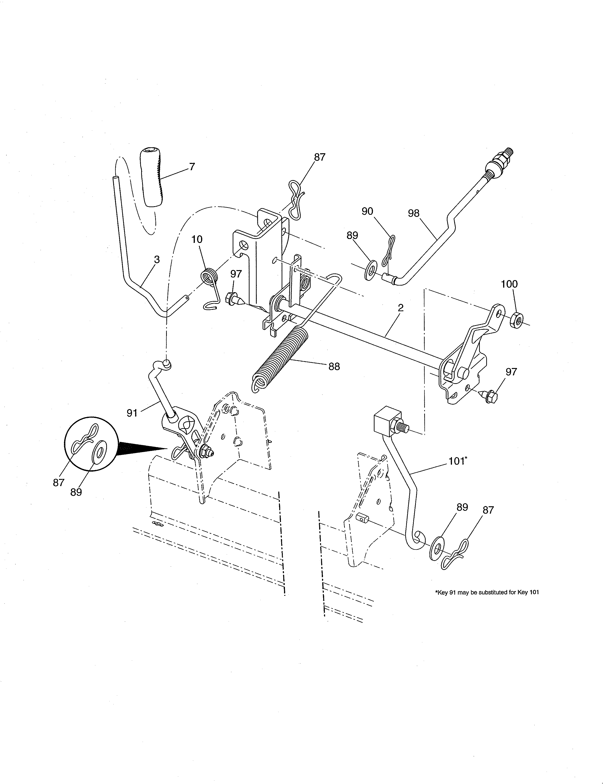 Craftsman 917288164 mower lift diagram